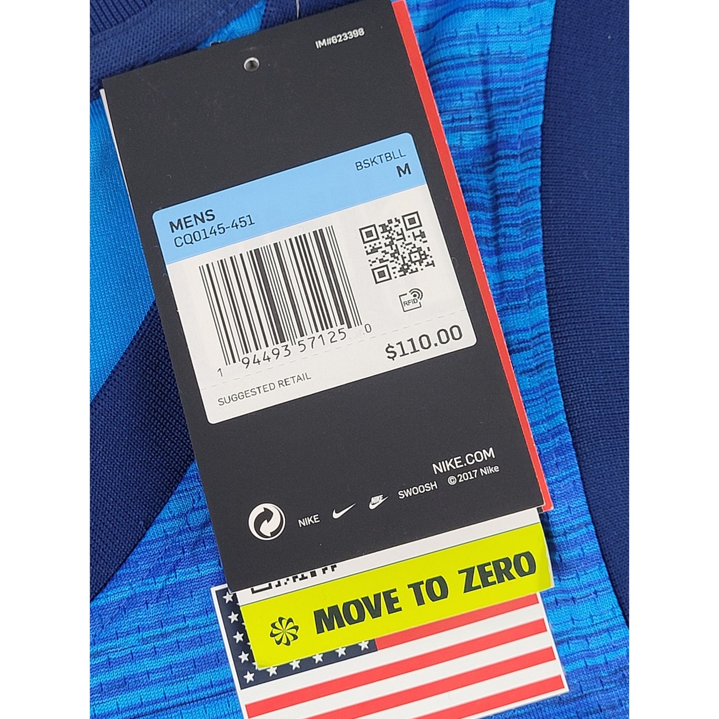 Nike Team USA Limited Edition Road Basketball Jersey in Blue Men's Sz M