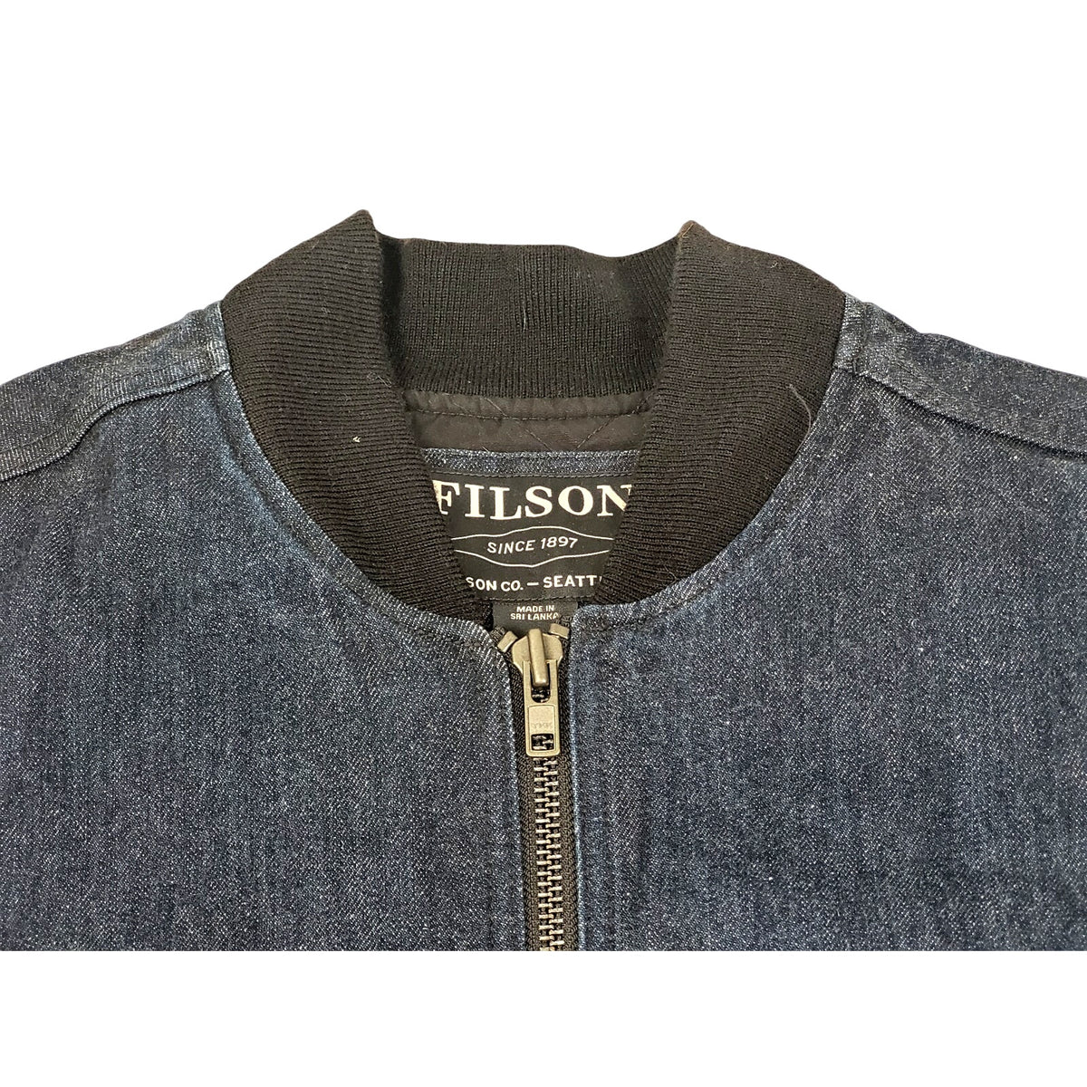 Filson Denim Insulated Work Vest in Raw Indigo Men's Sz L