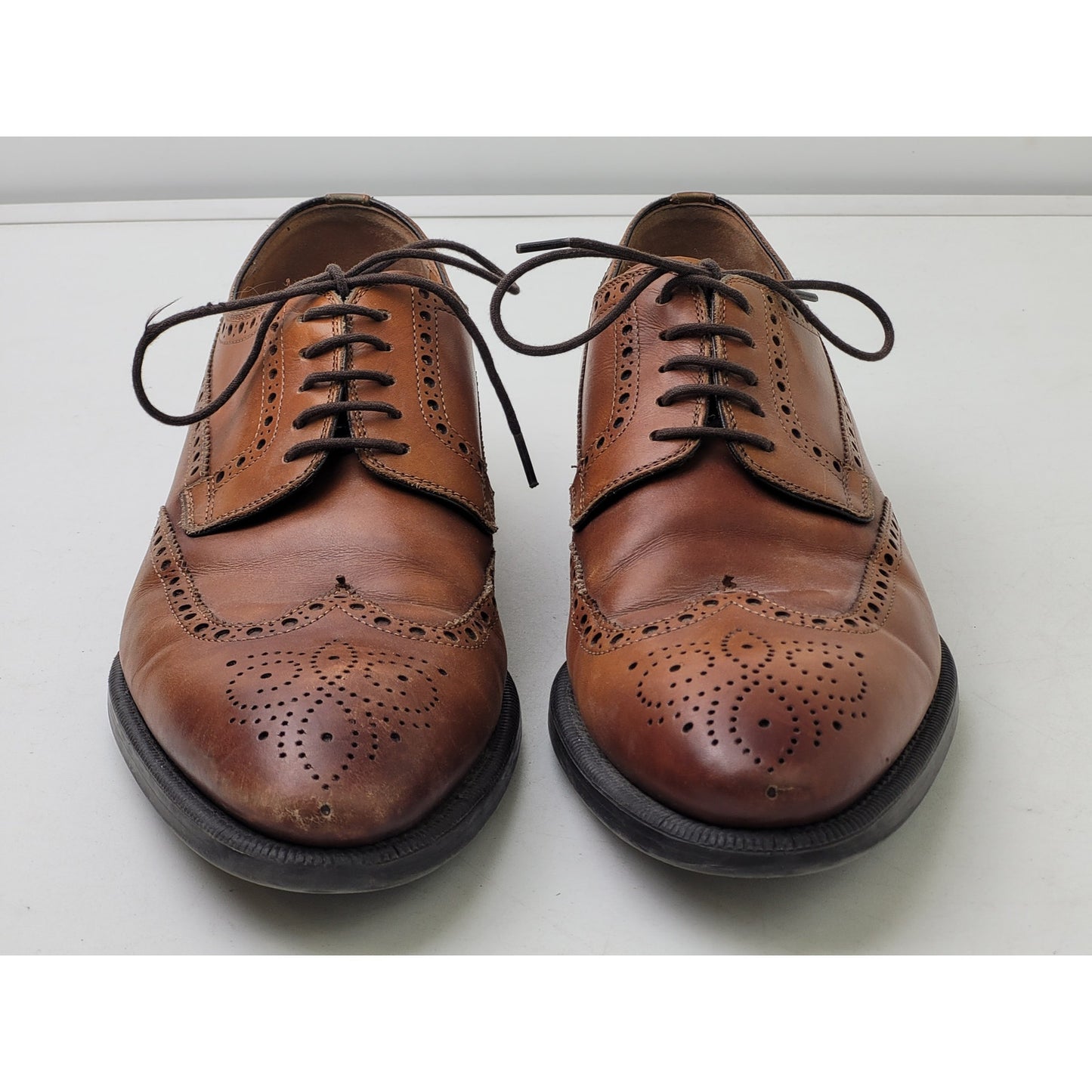 Magnanni Bosca Brown Leather Wingtip Oxford Shoes Men's Sz 8