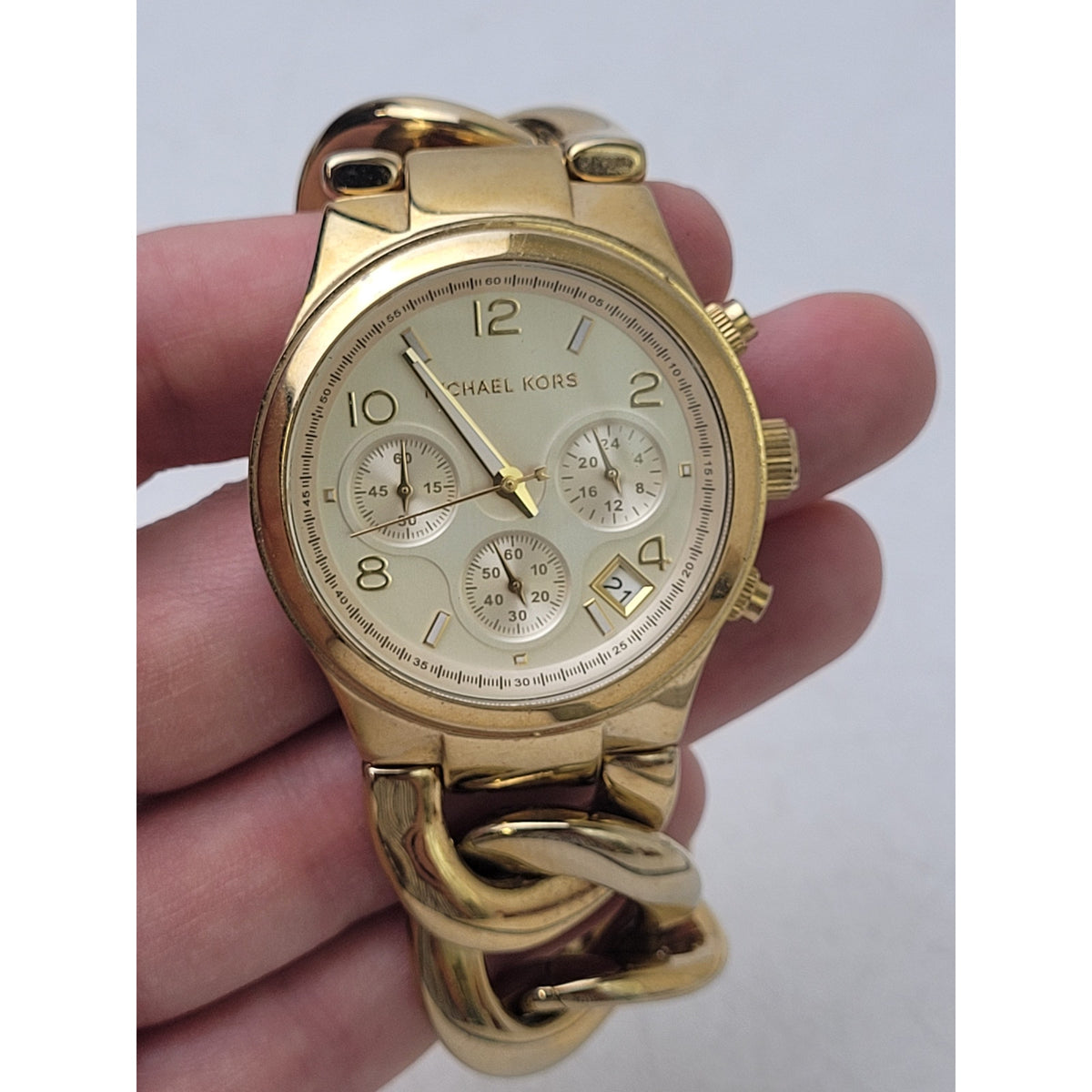 Michael Kors MK3131 Gold-tone Stainless Steel Chucky Chain Link Women's Watch
