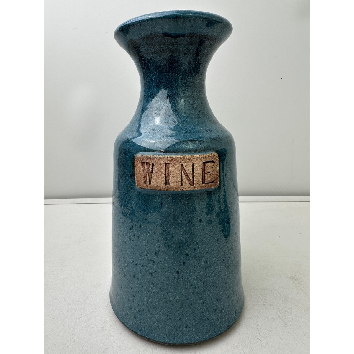 Vintage Creative Stonewear La Mesa USA Blue Hand-Thrown Ceramic Wine Set