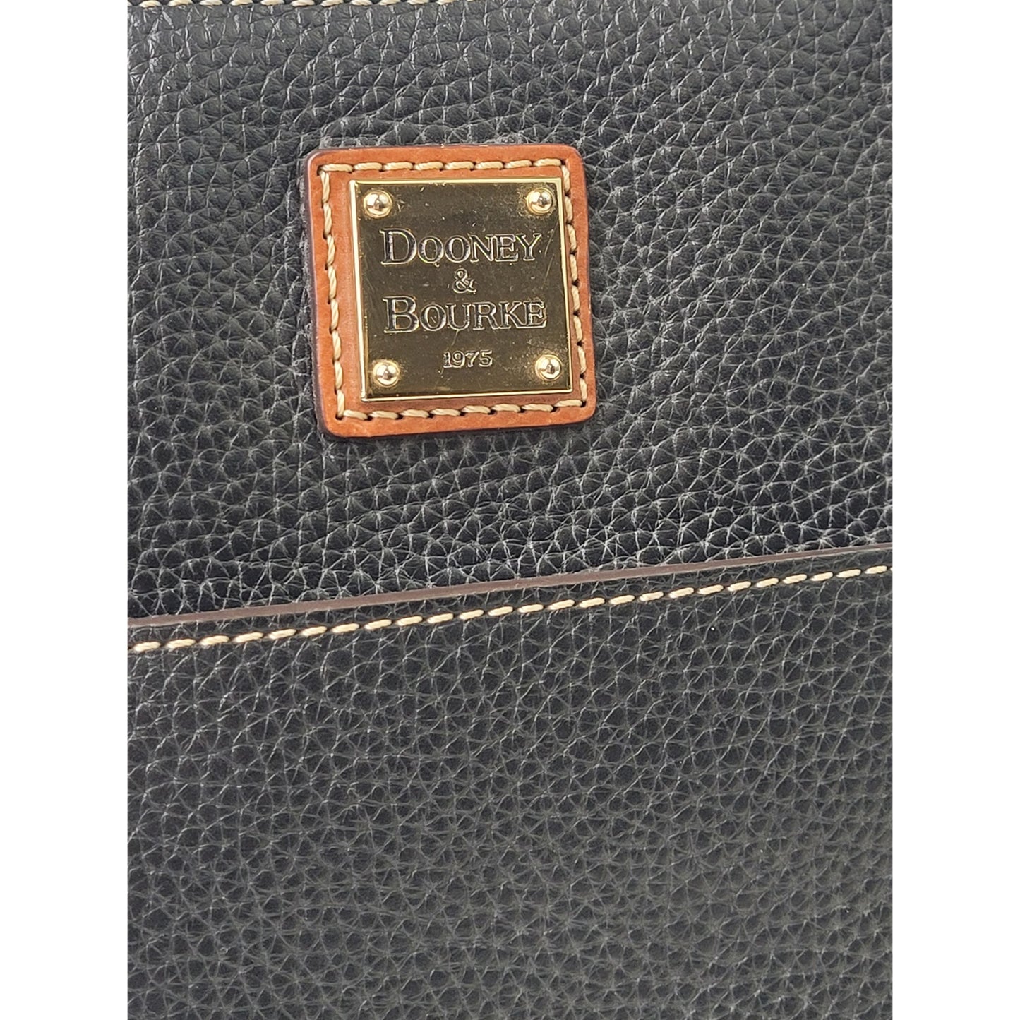 Dooney & Bourke Black Pebble Grain Leather Small Lexington Shopper Tote Bag