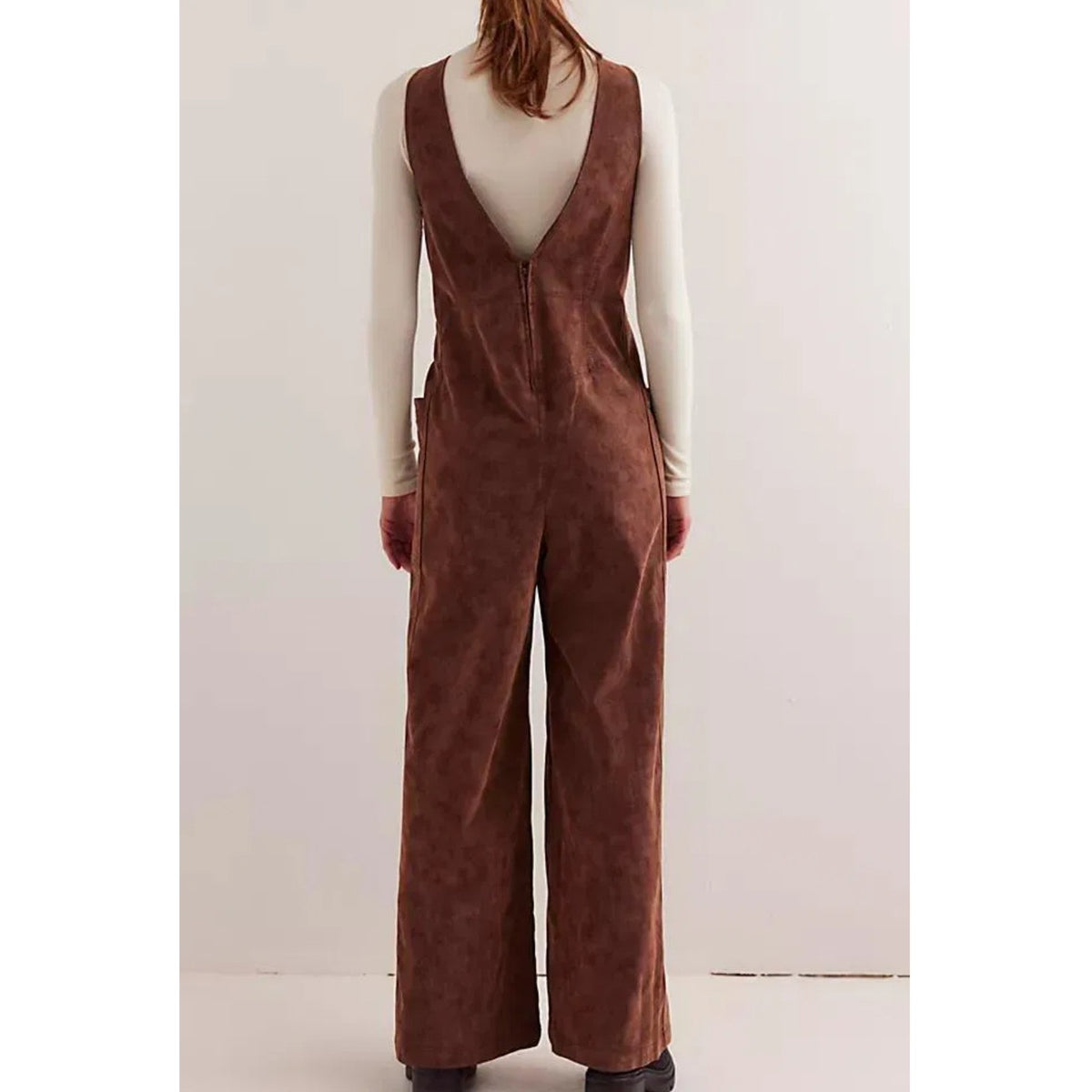 We The Free Nico Faux Suede One-Piece Brown Women's Sz M NWT