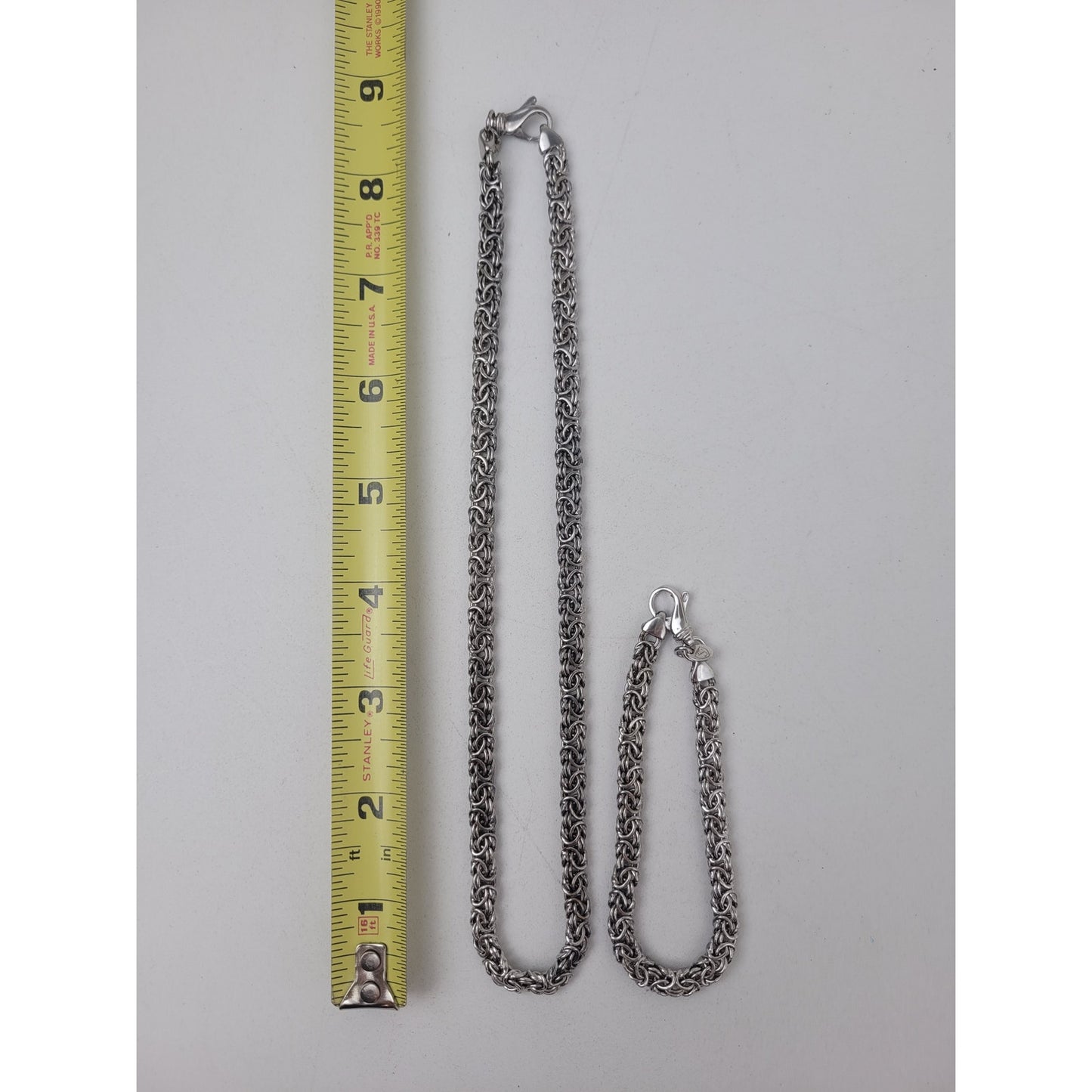 Vintage Ross Simons Sterling Silver Chain Necklace Bracelet Set 31.68 g