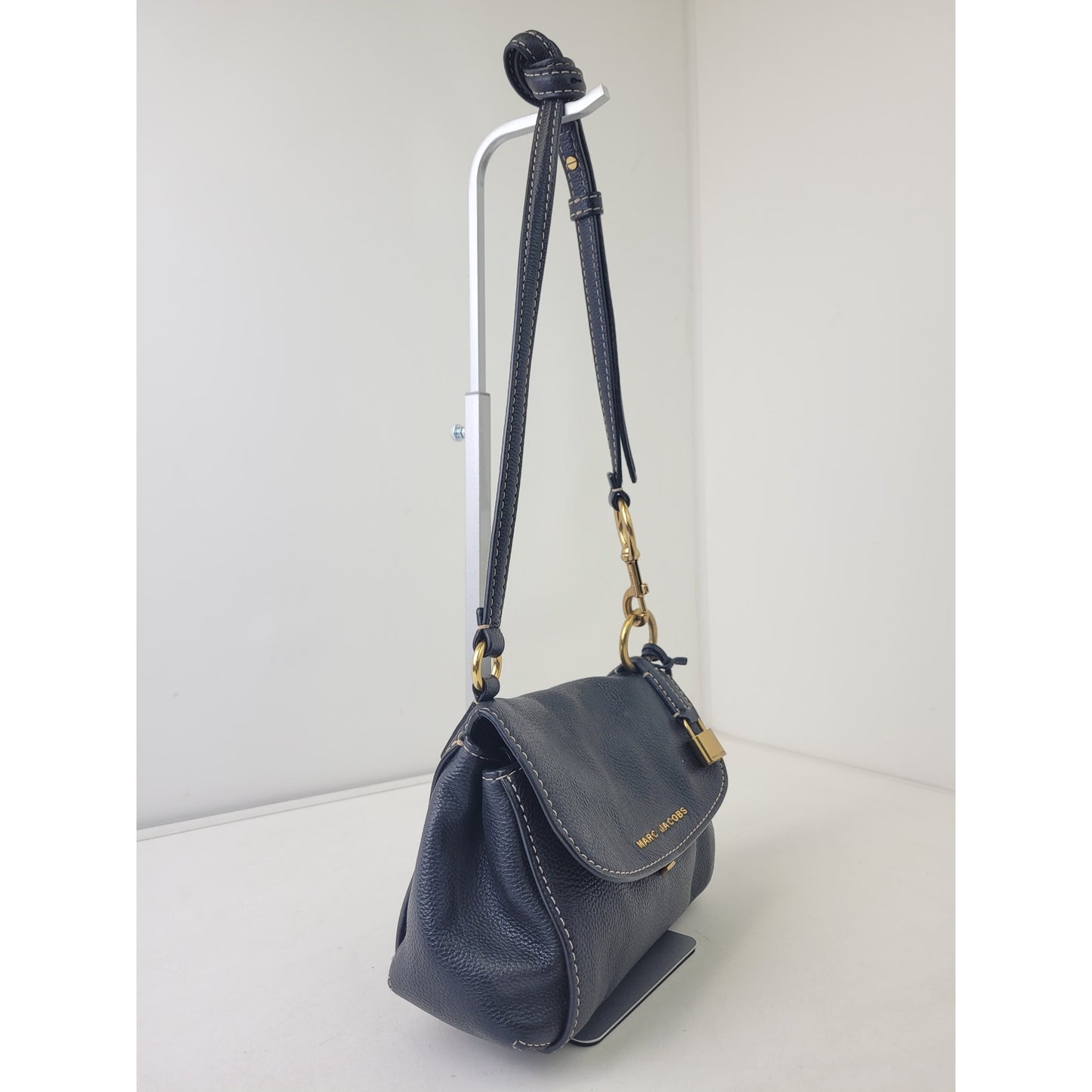 Marc Jacobs Boho Grind Black Leather Crossbody Bag Gold Hardware