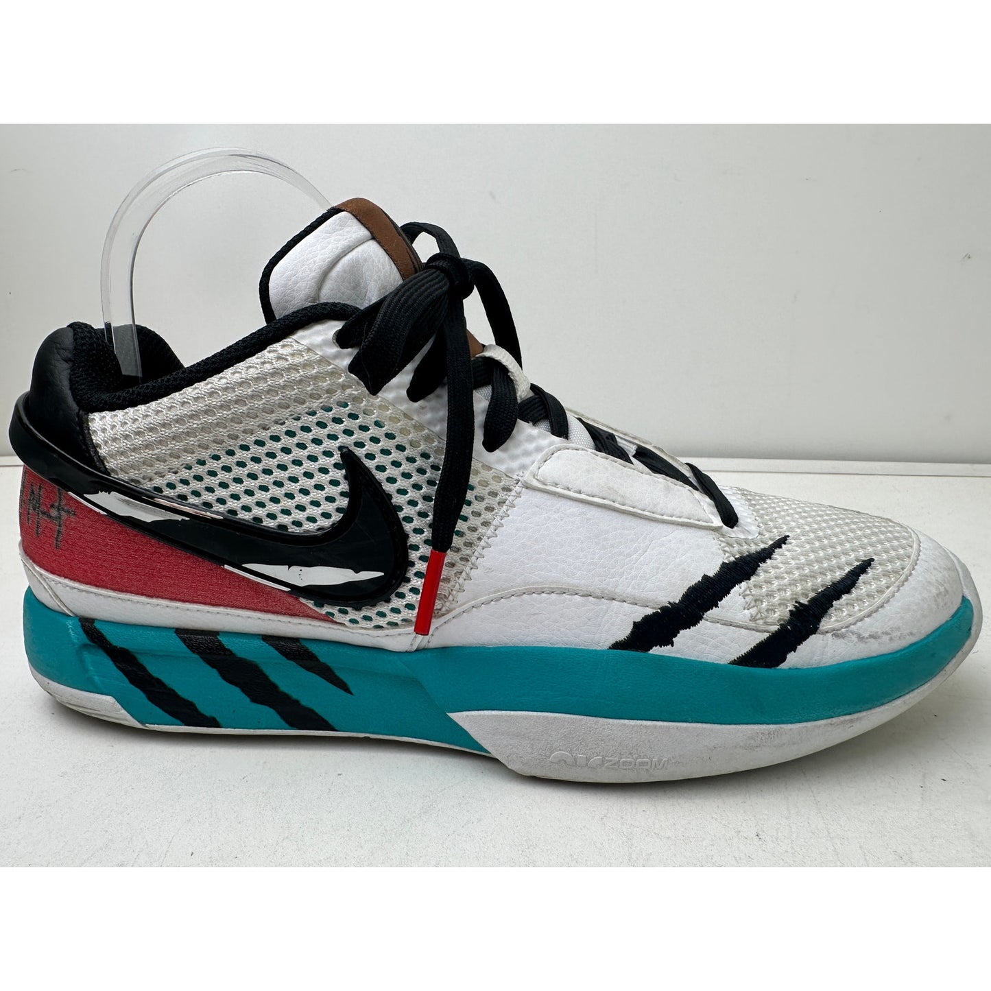 Nike Ja 1 Reverse Scratch White/Turbo Green/University Red Sneakers Men's Sz 7.5