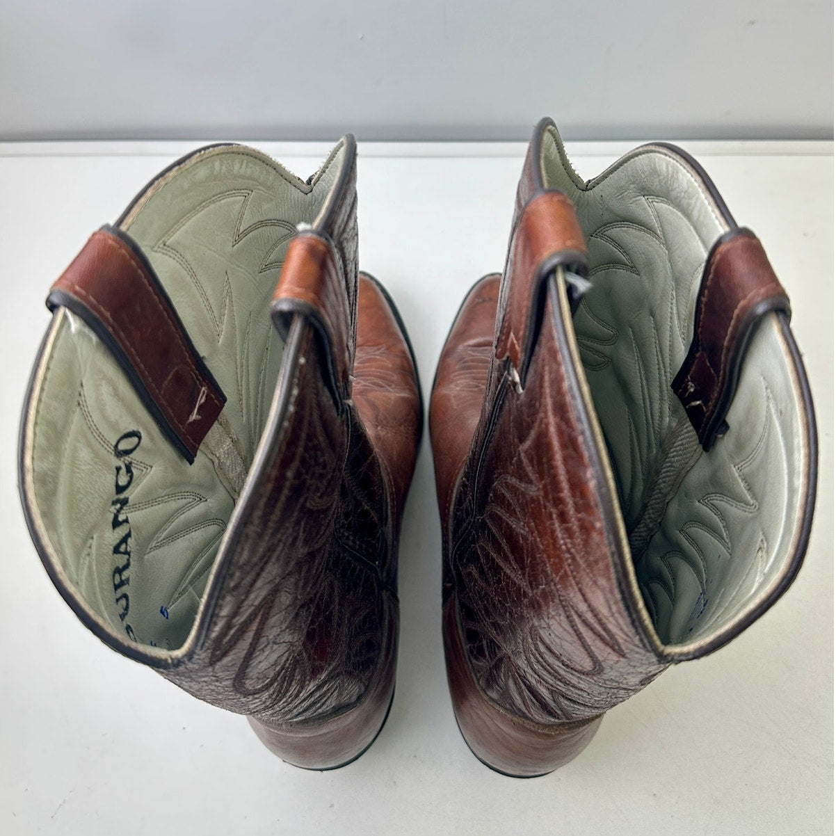 Vintage Durango Brown Leather Western Cowboy Boots Men's Sz 9.5