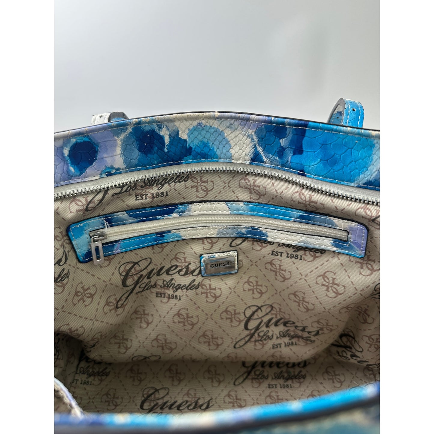 Guess Delaney Floral Snake-Embossed Classic Tote Bag