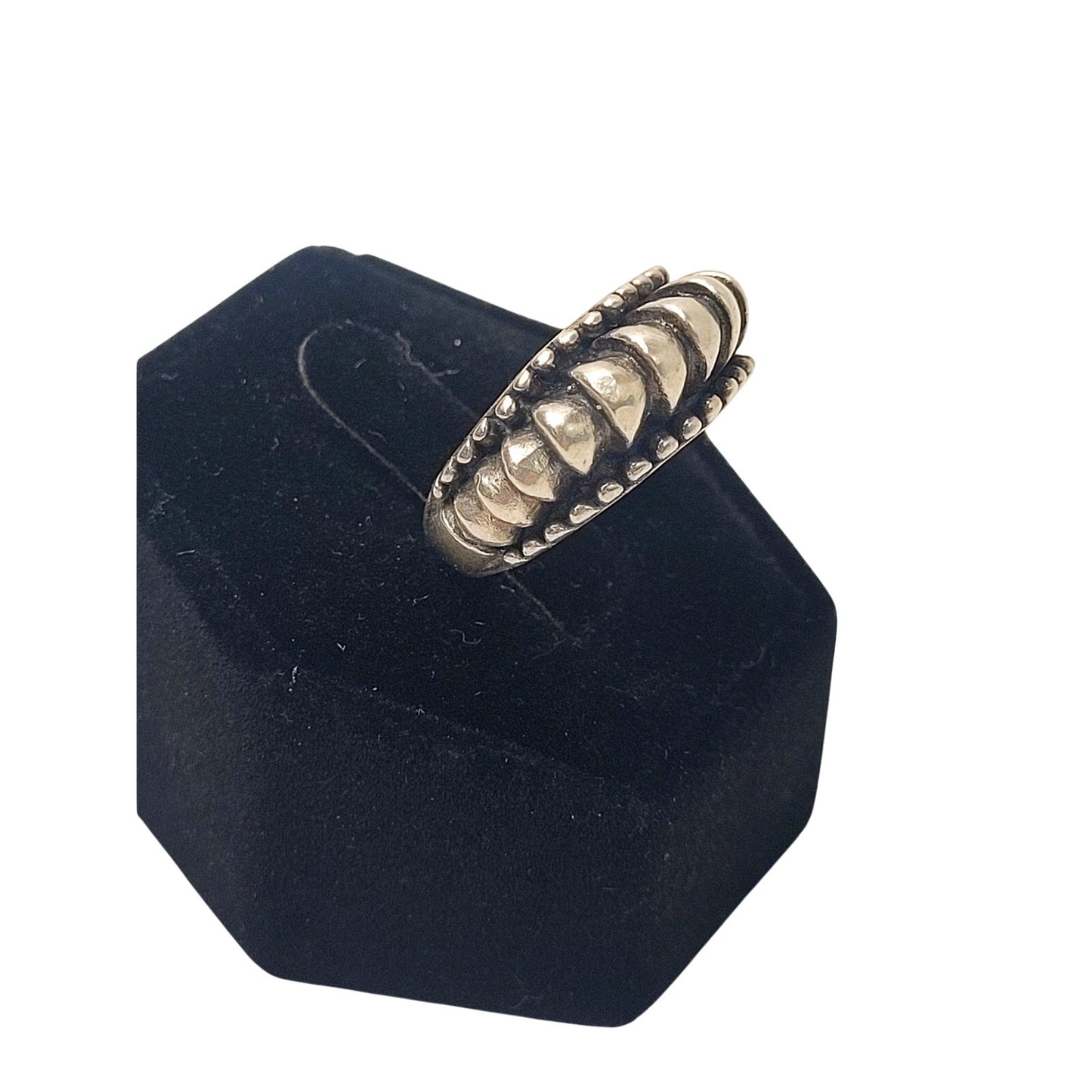 Sundance Heavy Serling Silver Ring Bold Modernist Dome Bead Design Sz 5 3/4