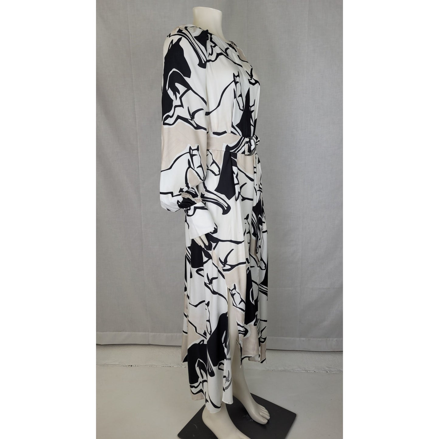 Ted Baker Sydnei Horse Print Long Sleeve Shirtdress Size 3 (M) EUC