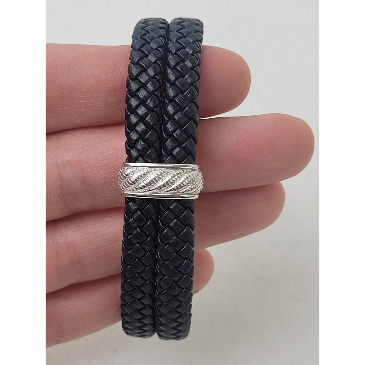 Judith Ripka Sterling Silver Braided Double Row Bracelet w Box