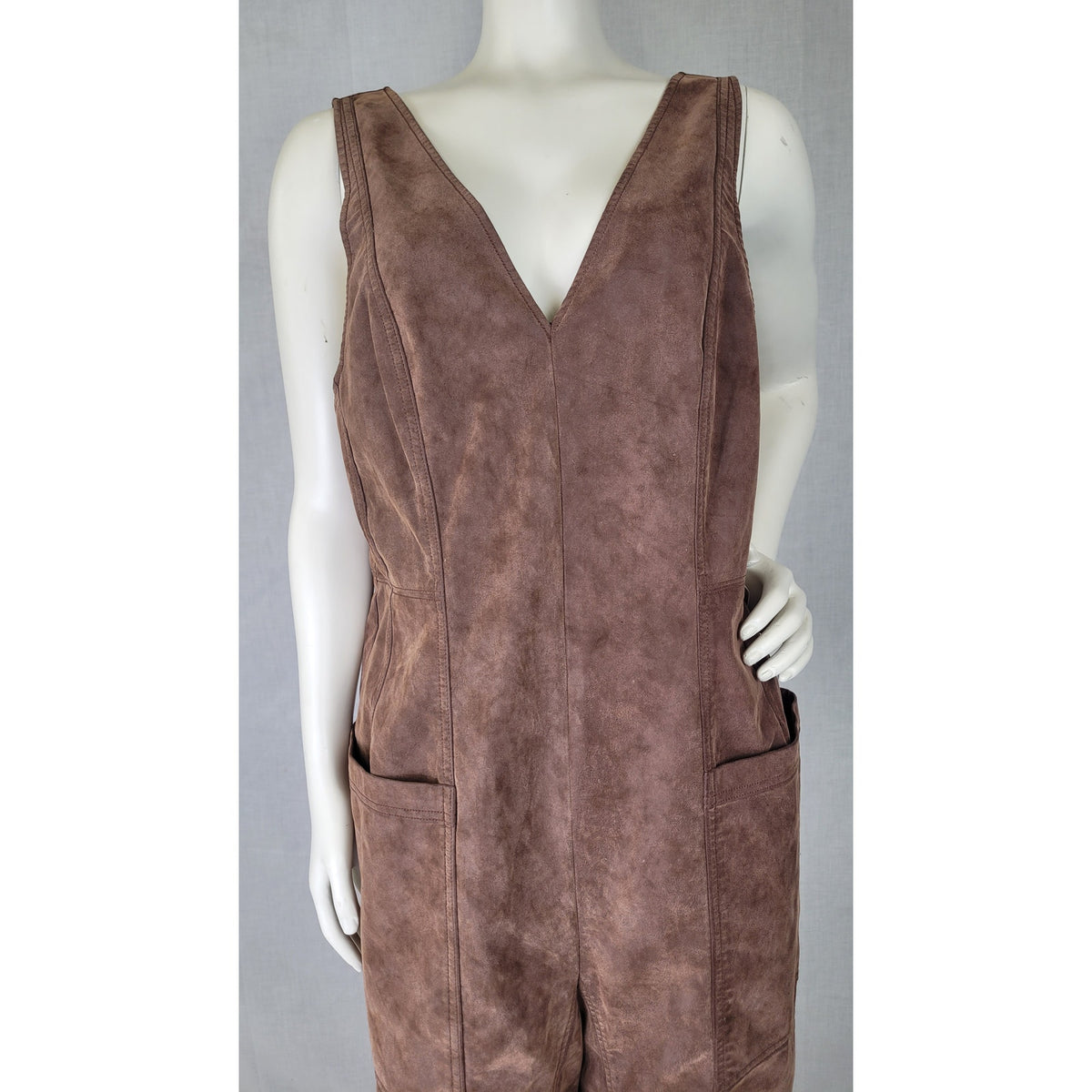 We The Free Nico Faux Suede One-Piece Brown Women's Sz M NWT