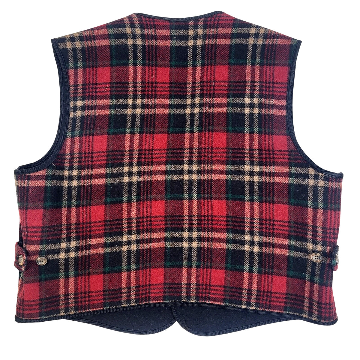 Vintage Woolrich Red Black Tartan Plaid Wool Vest Men's Sz XXL