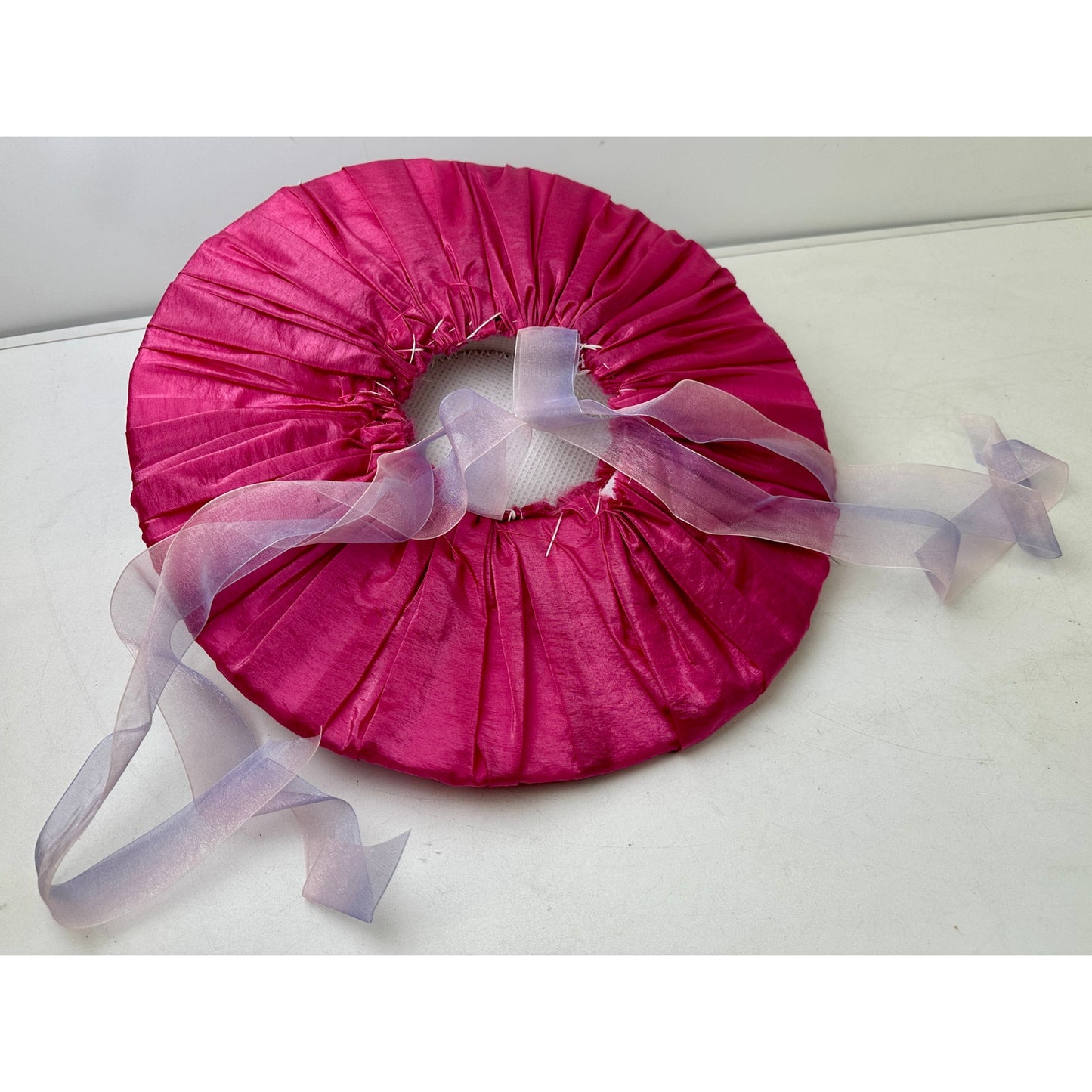 Magenta Satin Wide Brim Handmade Hat