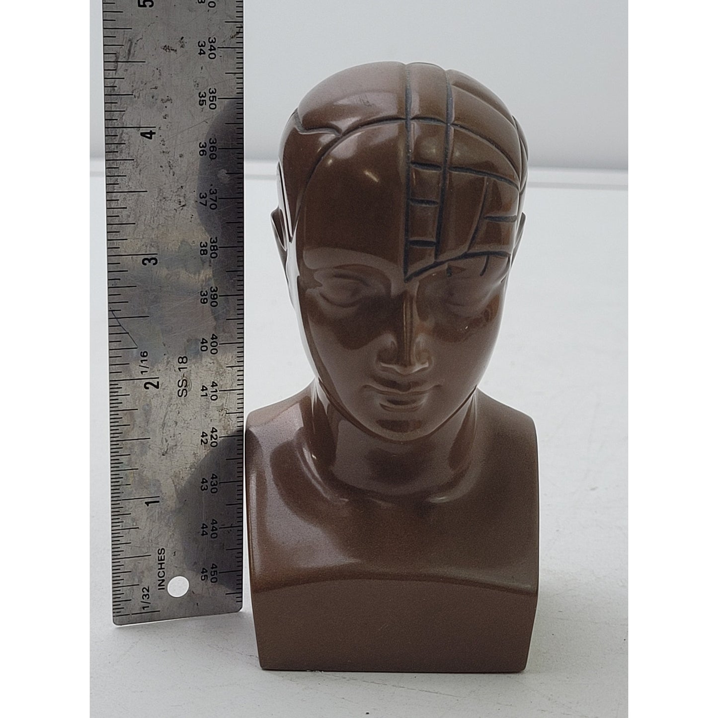 Vintage PAXIPAM Halazfpam Phrenology Head Bust Pharmaceutical Paperweight