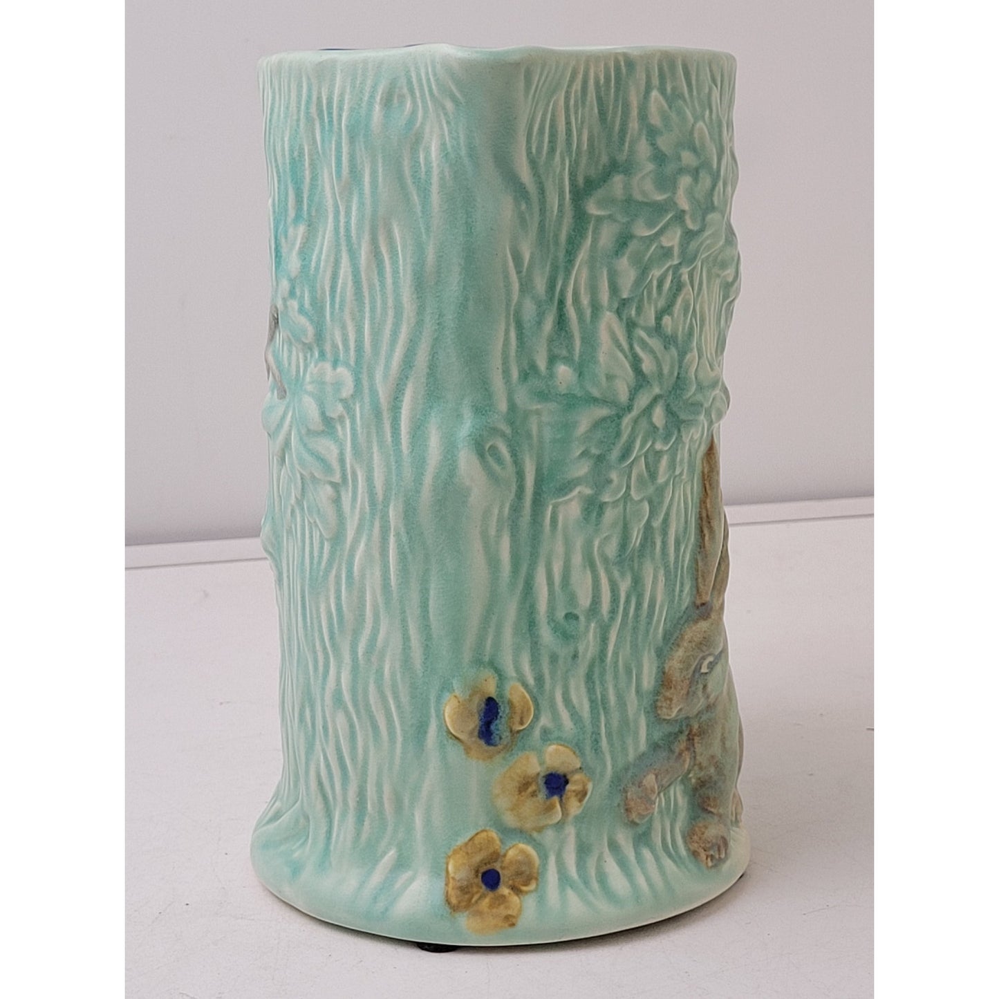 VTG 1940s Wade Heath "Woodland' Pottery Pitcher 3D Blue Bird & Rabbit