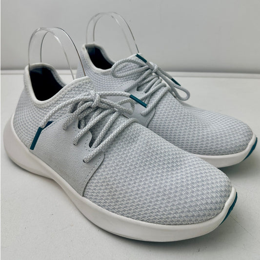 Vessi Everyday Classic Waterproof White/Grey Knit Sneakers Women's Sz 8