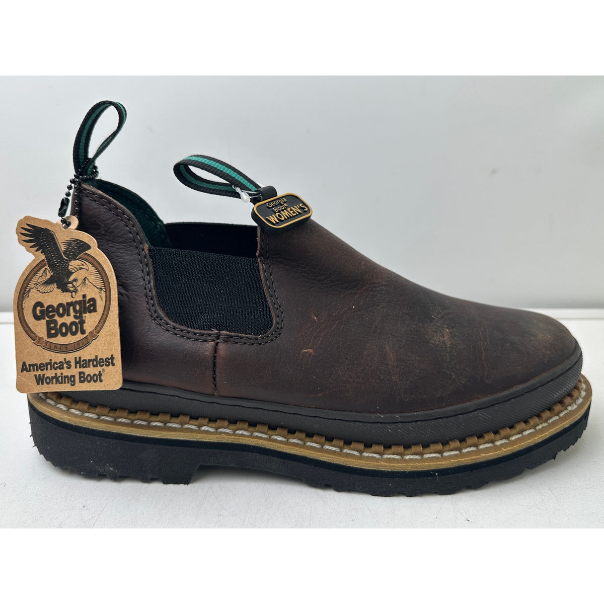 Georgia Boot Georgia Giant Romeo Brown Leather Slip-On Work Shoes Women's Sz 10