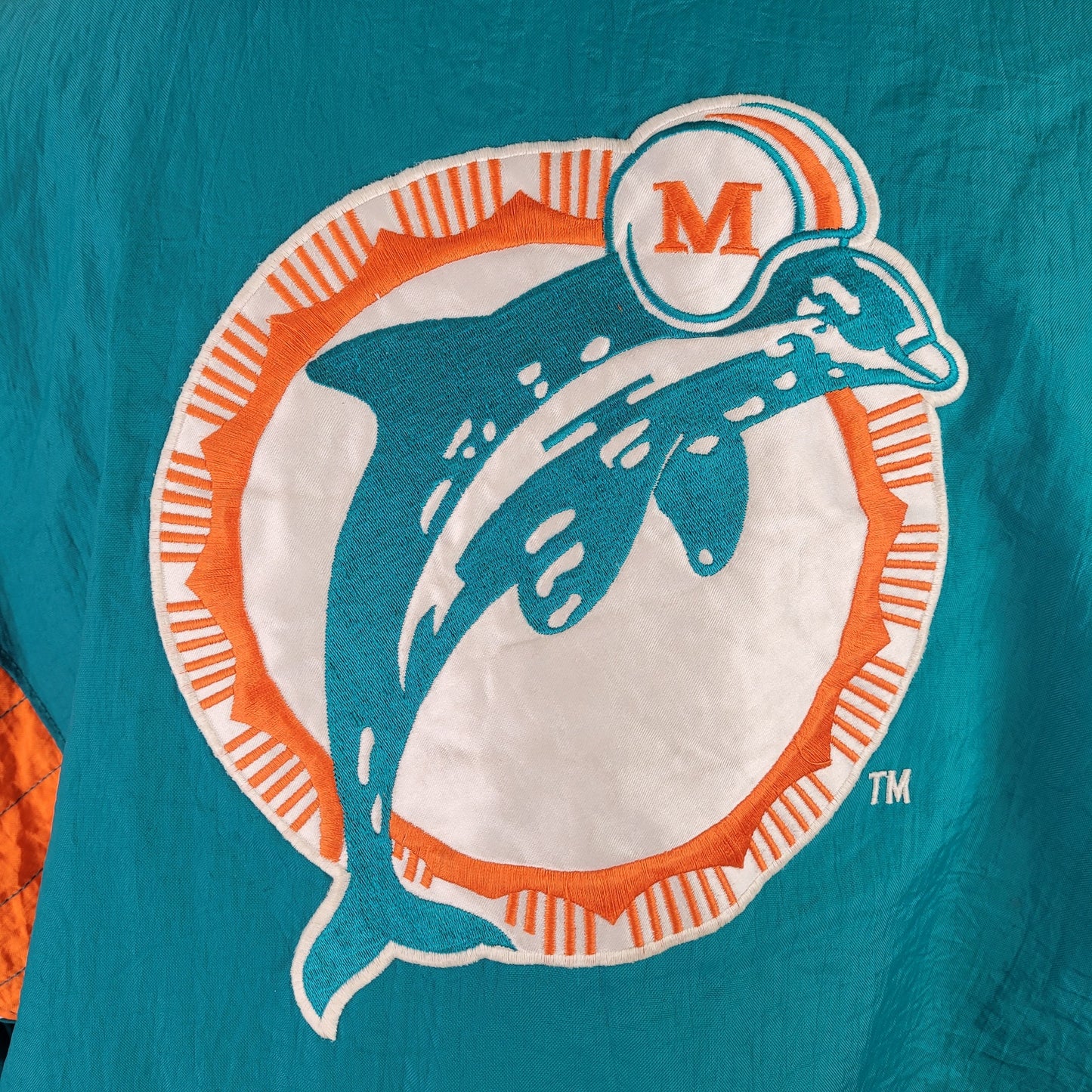 VTG 90s Miami Dolphins Half Zip Starter Brand Football Jacket Sz L