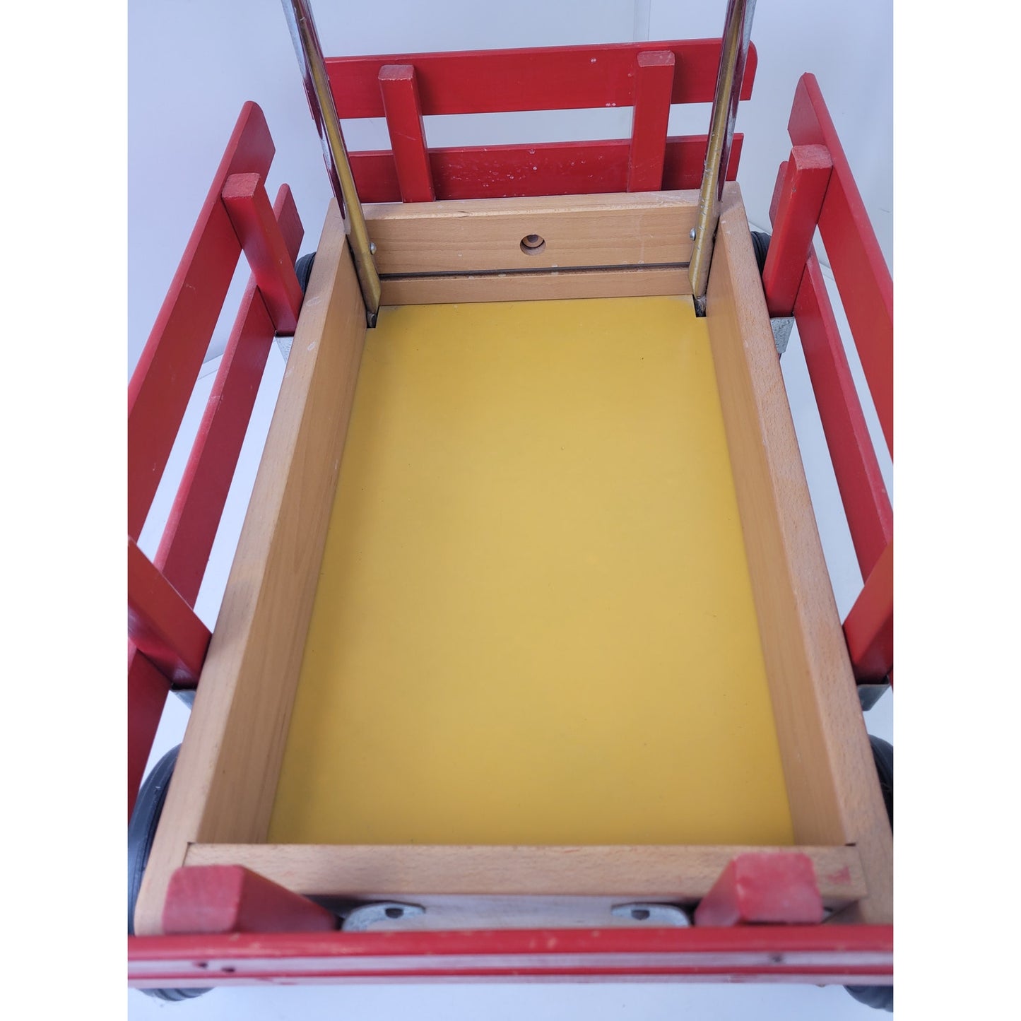 Vintage Radio Flyer Wagon Wooden Sides & Rails Metal Handle