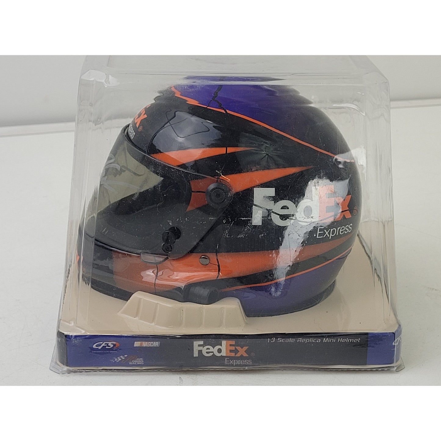 Denny Hamlin Signed FedEx NASCAR Replica Mini Helmet