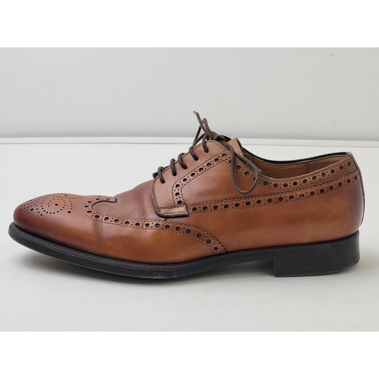 Magnanni Bosca Brown Leather Wingtip Oxford Shoes Men's Sz 8