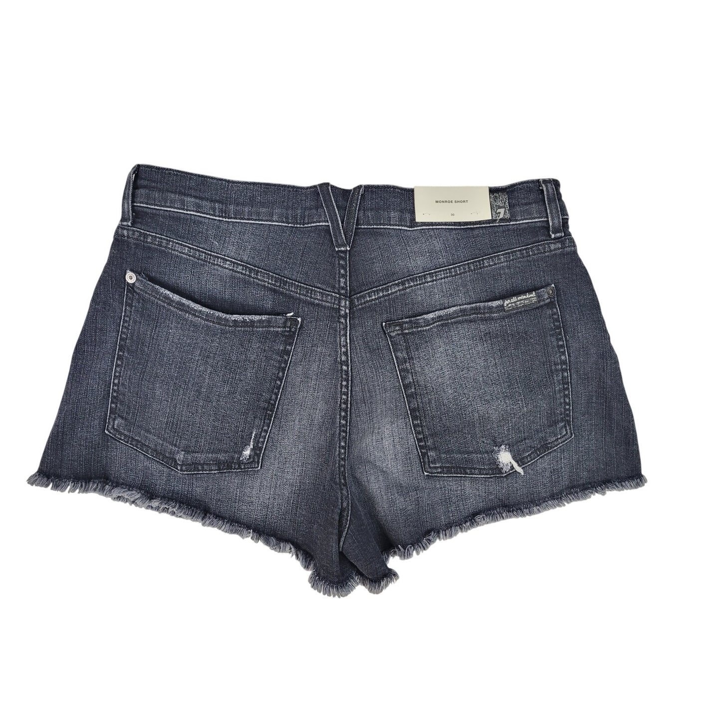 7 For All Mankind Monroe Cut Off Short Eclipse Dark Blue Denim Women's Sz 30 NWT
