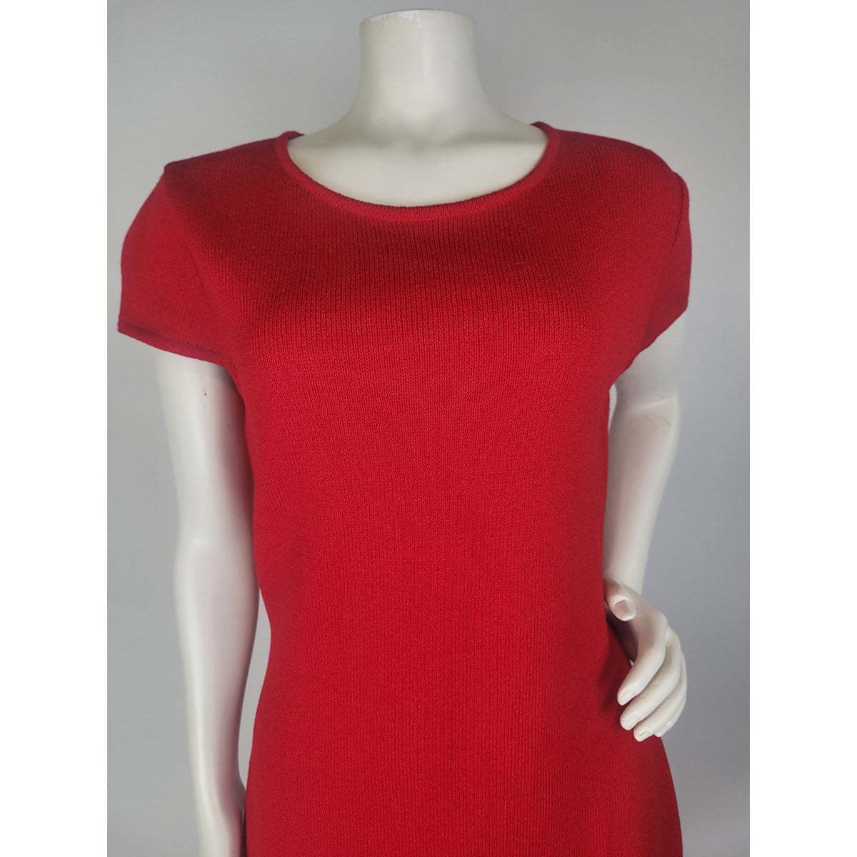 NWT St. John Collection Wool Blend Knit Sheath Dress Red Sz 6 MSRP $1210