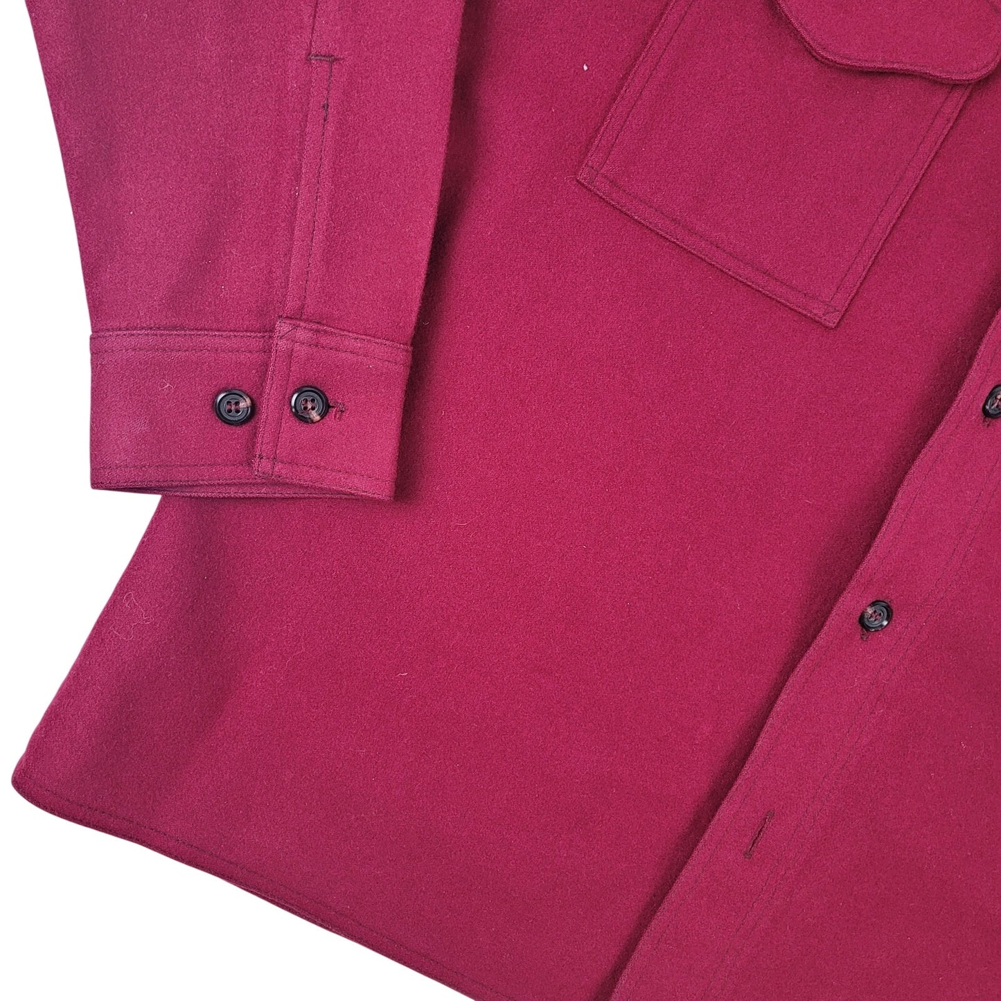 VTG Filson Mackinaw Wool Heavy Wool Shirt Jacket Red Made in USA Men's Sz L