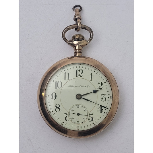 Antique Hampden Watch Company Pocket Watch 14K GF | Works