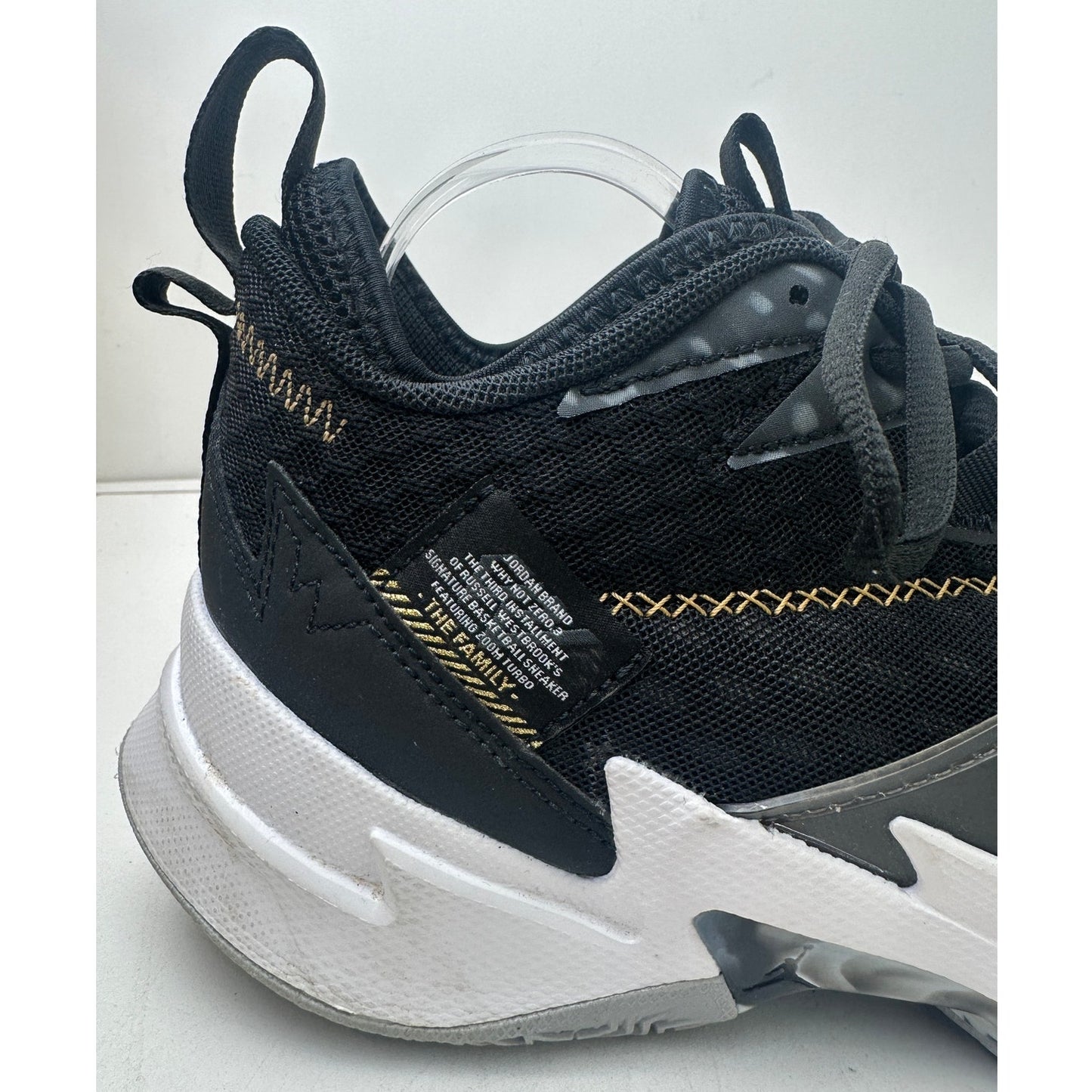 Air Jordan Why Not Zer0.3 Black/Metalic Gold Sneakers Men's Sz 11