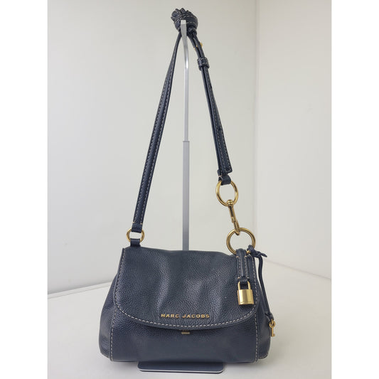 Marc Jacobs Boho Grind Black Leather Crossbody Bag Gold Hardware