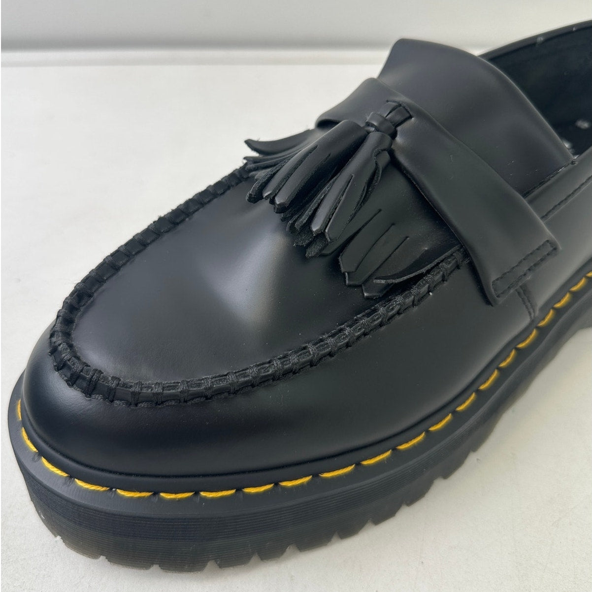 Dr. Martens Adrian Quad Black Smooth Leather Platform Tassel Loafers M 11 / W 12