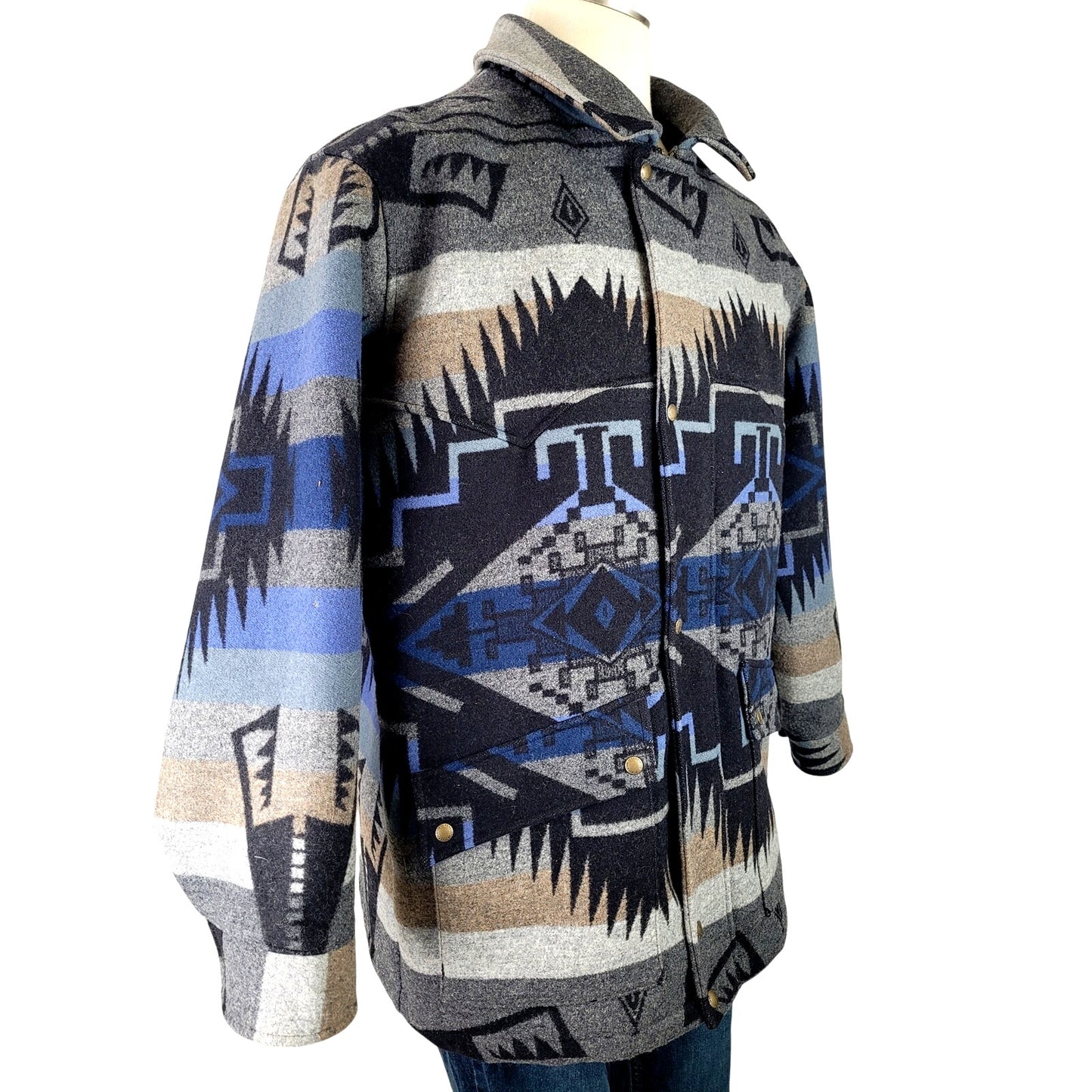 VTG Pendleton High Grade Western Wear Wool Jacket Coat Southwestern Aztec Sz XL