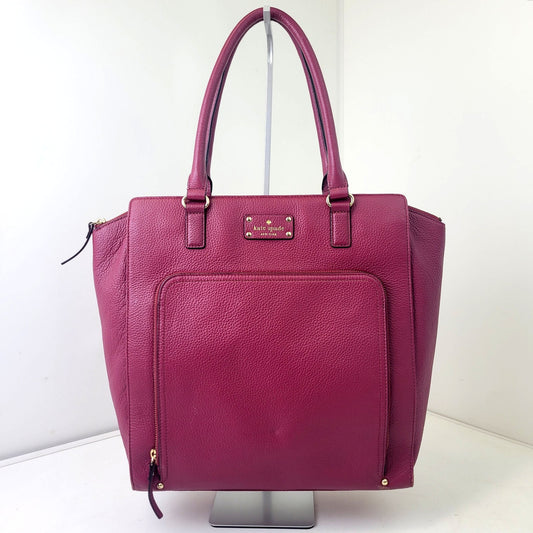 Kate Spade New York Baxter Street Fernrose Pebbled Leather Tote Laptop Bag