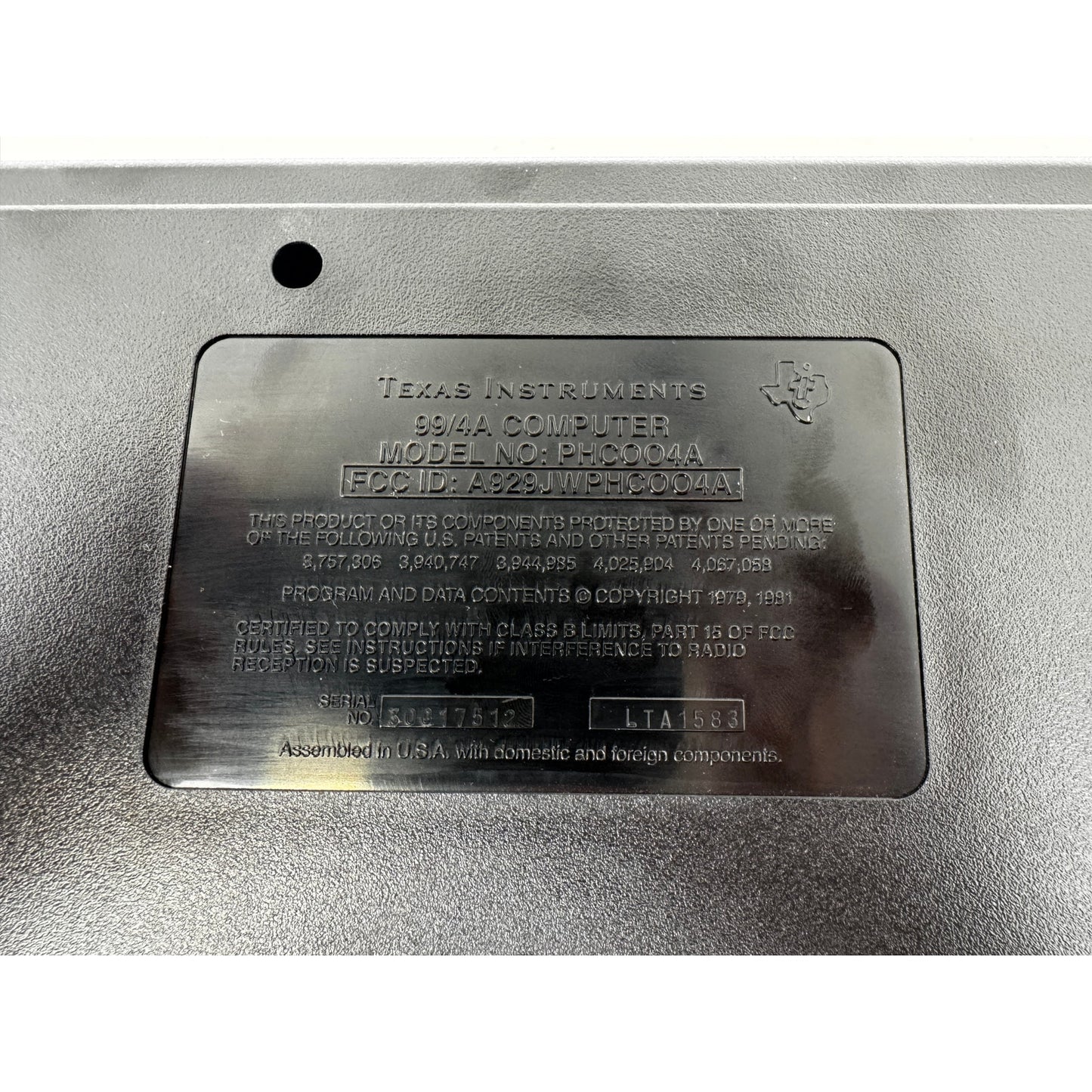 Texas Instruments Ti-99/4A Vintage Home Computer (Untested)