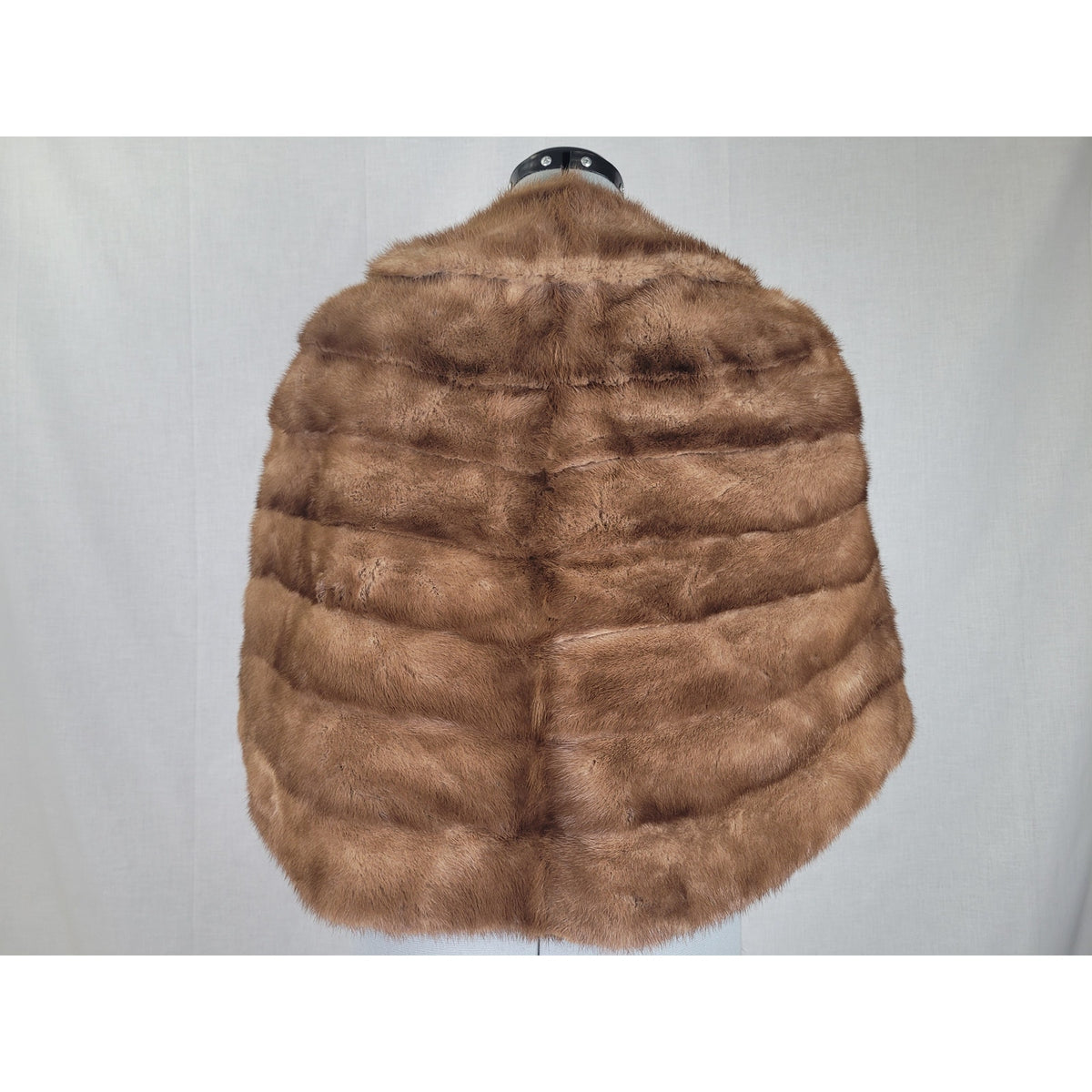 Vintage 1950s Medium Brown Mink Fur Stole Wrap Shawl Tailored Lined Sz M