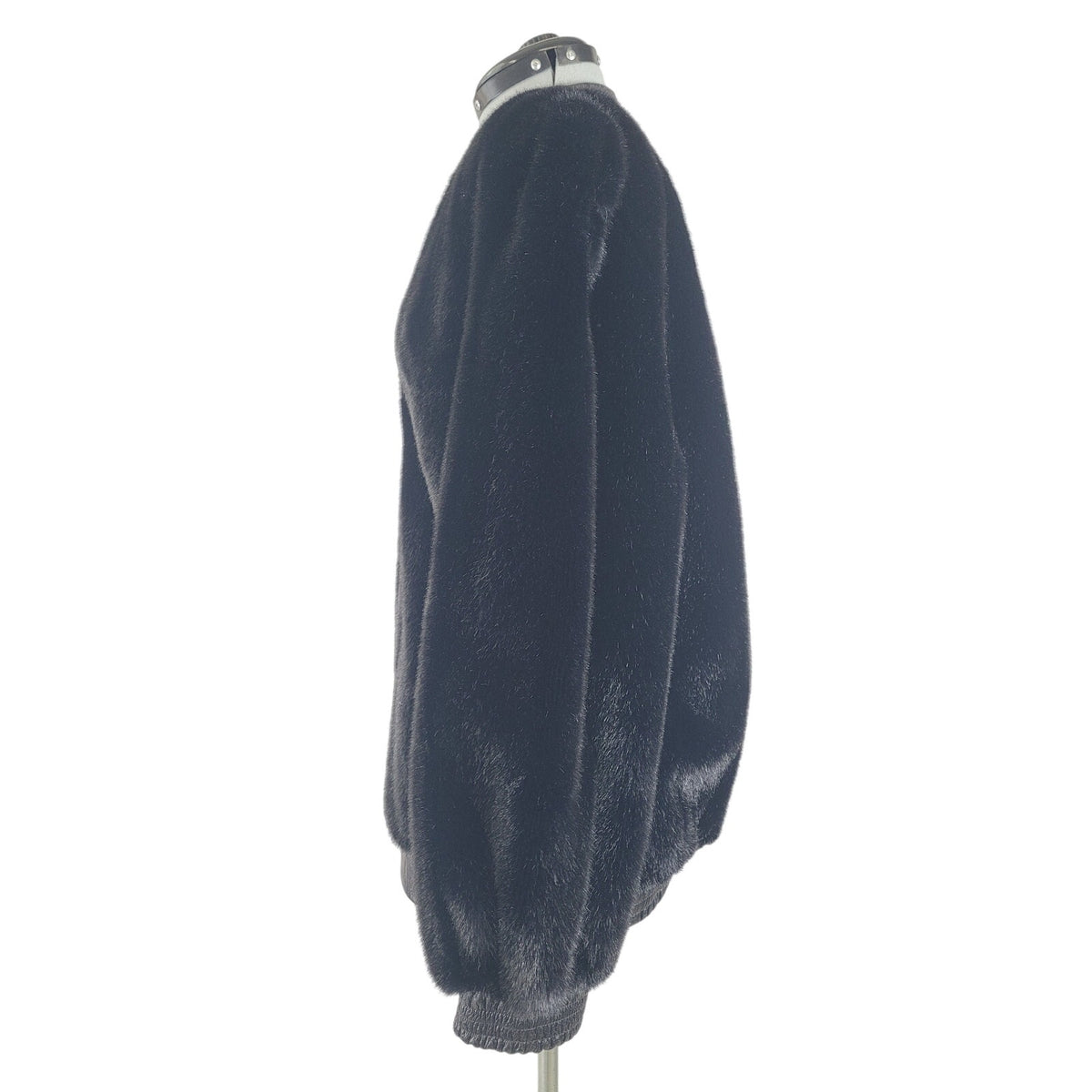 Vintage 1970-80s Adolph Shuman for I.Magnin Faux Fur Jacket Leather Trim Sz S/M
