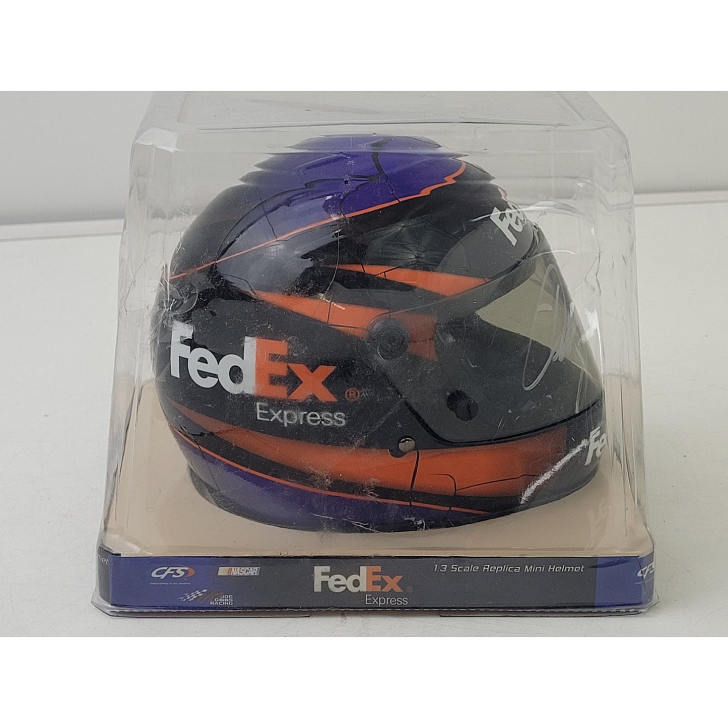 Denny Hamlin Signed FedEx NASCAR Replica Mini Helmet