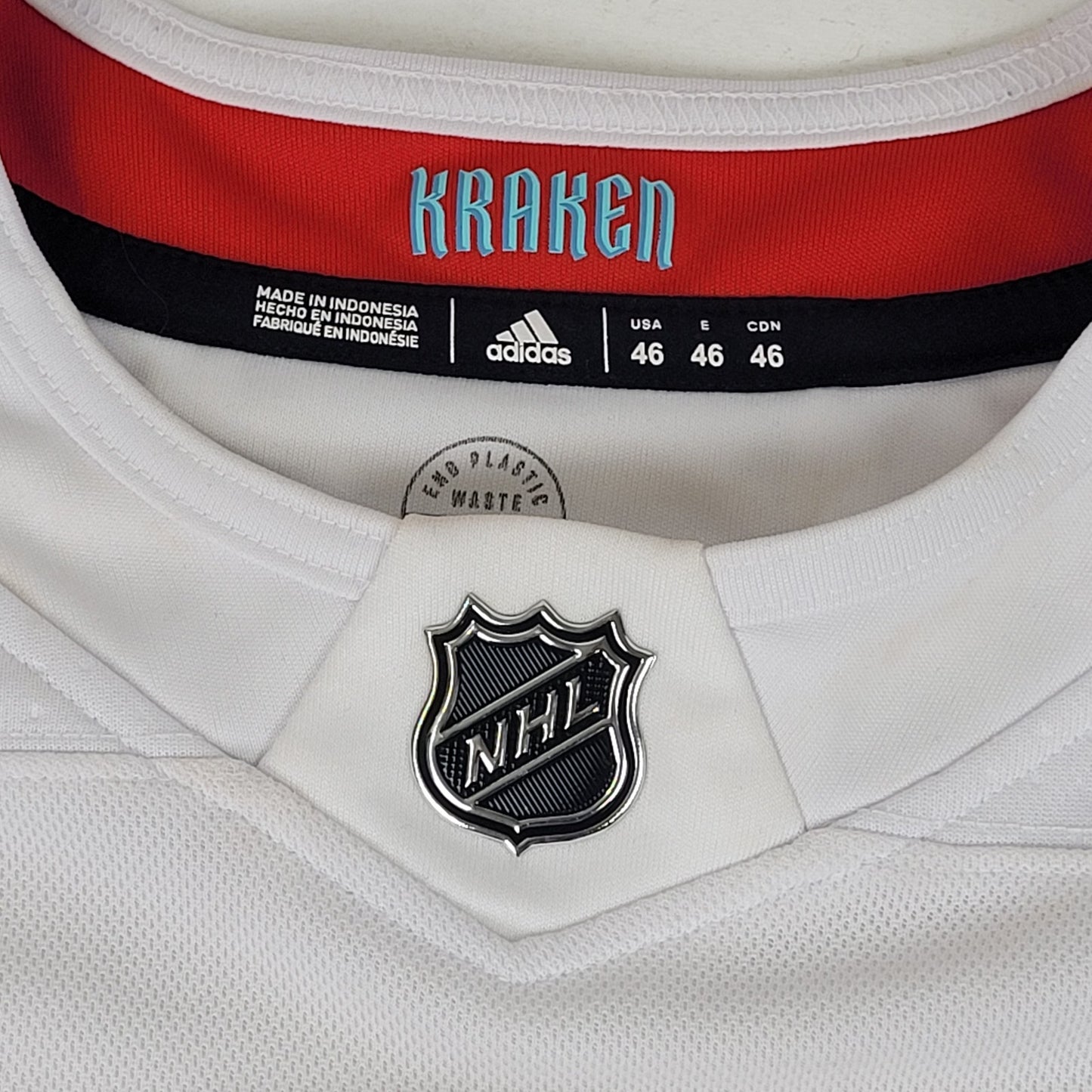 adidas Authentic Primegreen Seattle Kraken Hockey Jersey Men's Sz 46