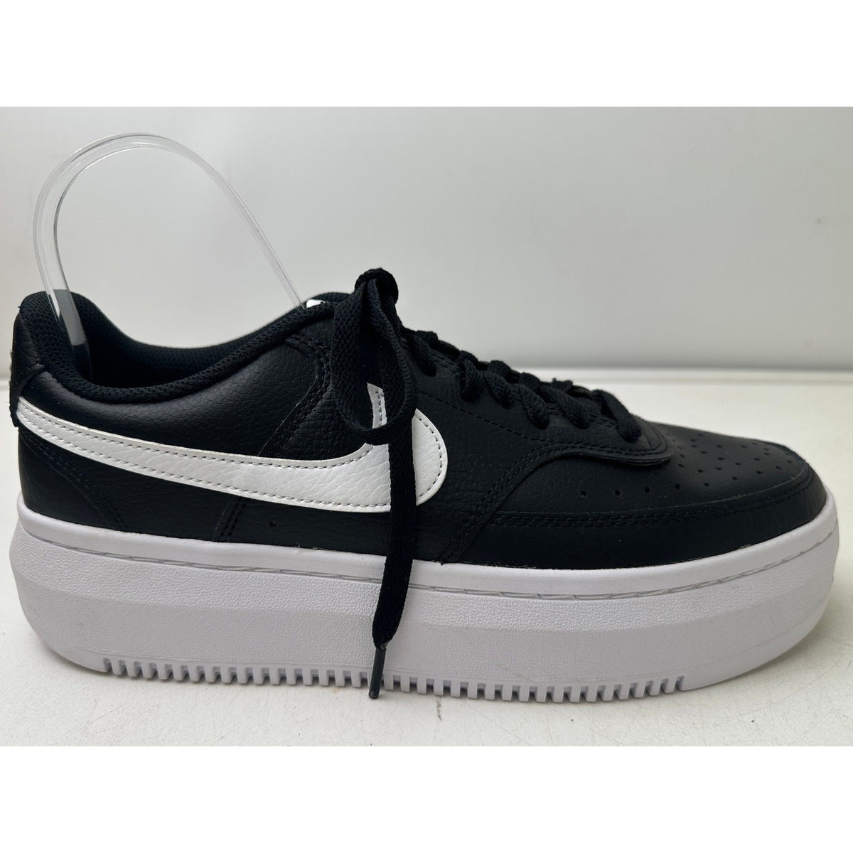 Nike Court Vision Alta LTR Black White Platform Sneakers Women's Sz 11