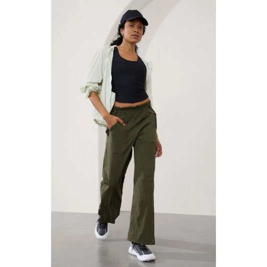 Athleta Trekkie Parachute Pant Olive Green Women's Sz XL NWT