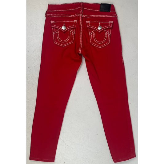 True Religion Red Casey Low Rise Super Skinny Jeans Women's Sz 24