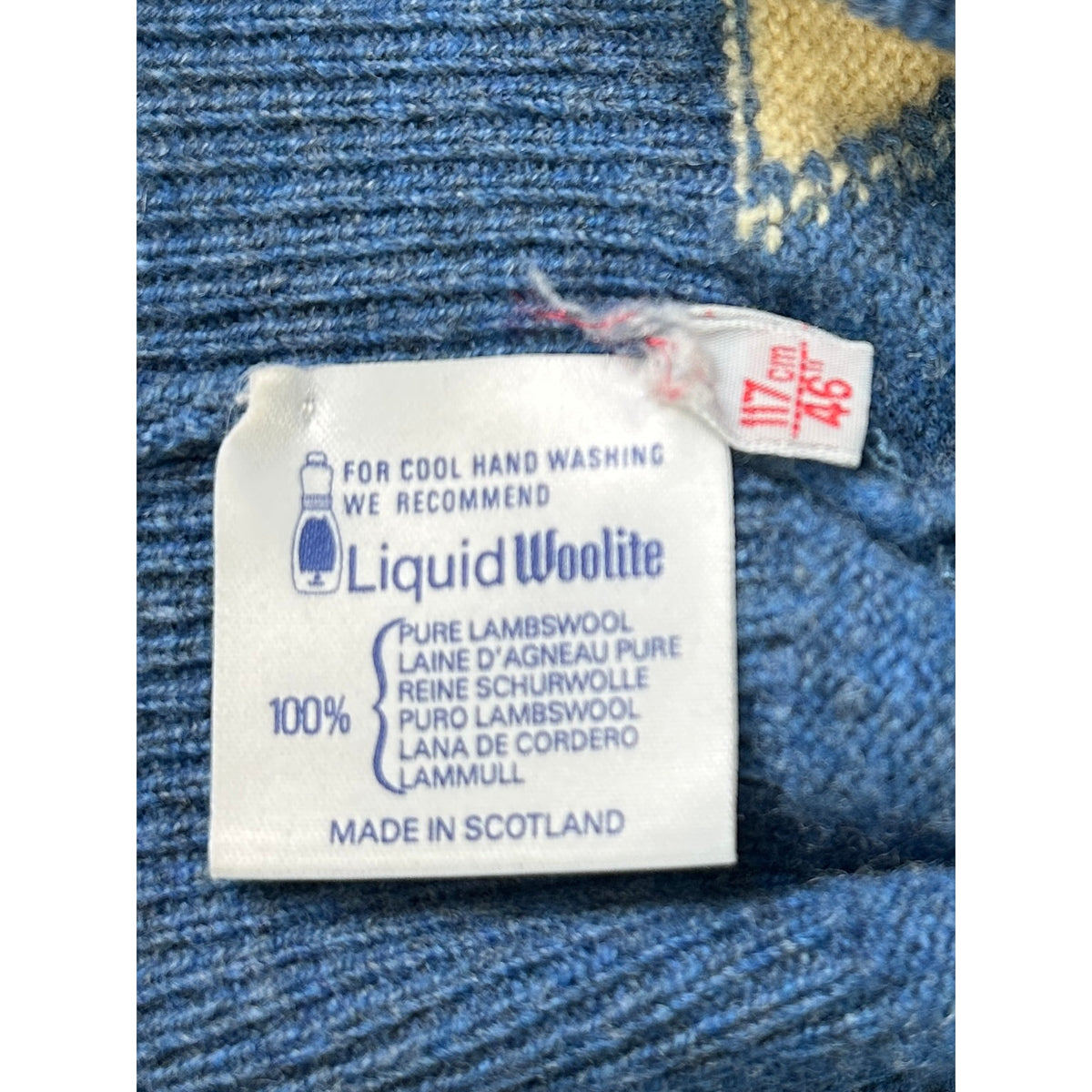 Vintage Pringle of Scotland 100% Lambswool Argyle V-Neck Sweater Men's Sz XL