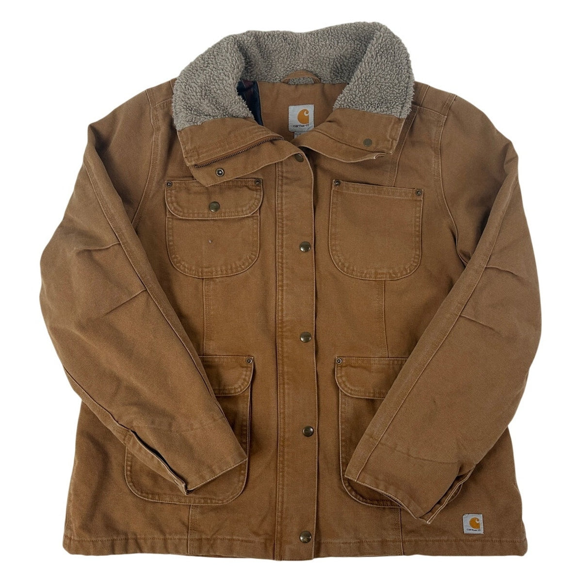 Carhartt Brown Weathered Duck Wesley Coat Women's Sz XL