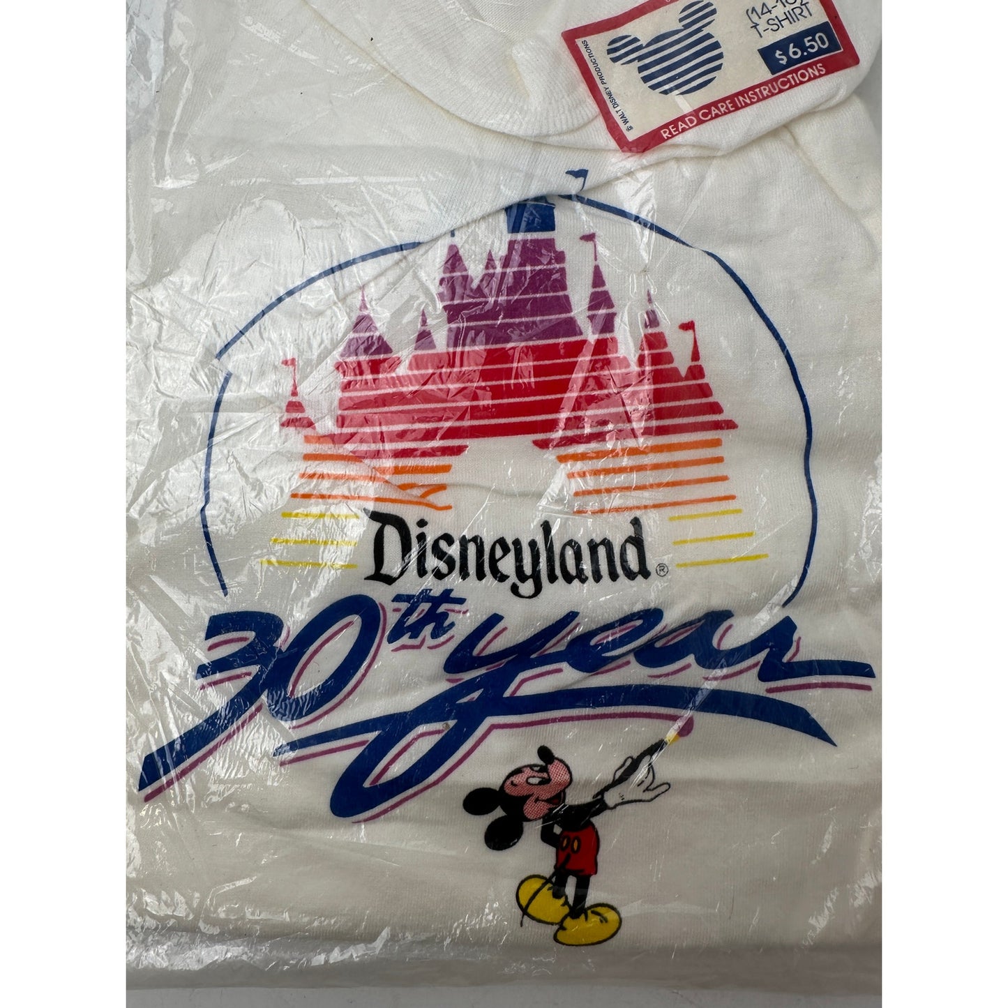 NWT Vintage 1985 Disneyland 30th Year Anniversary T-shirt Children's XL (14-16)