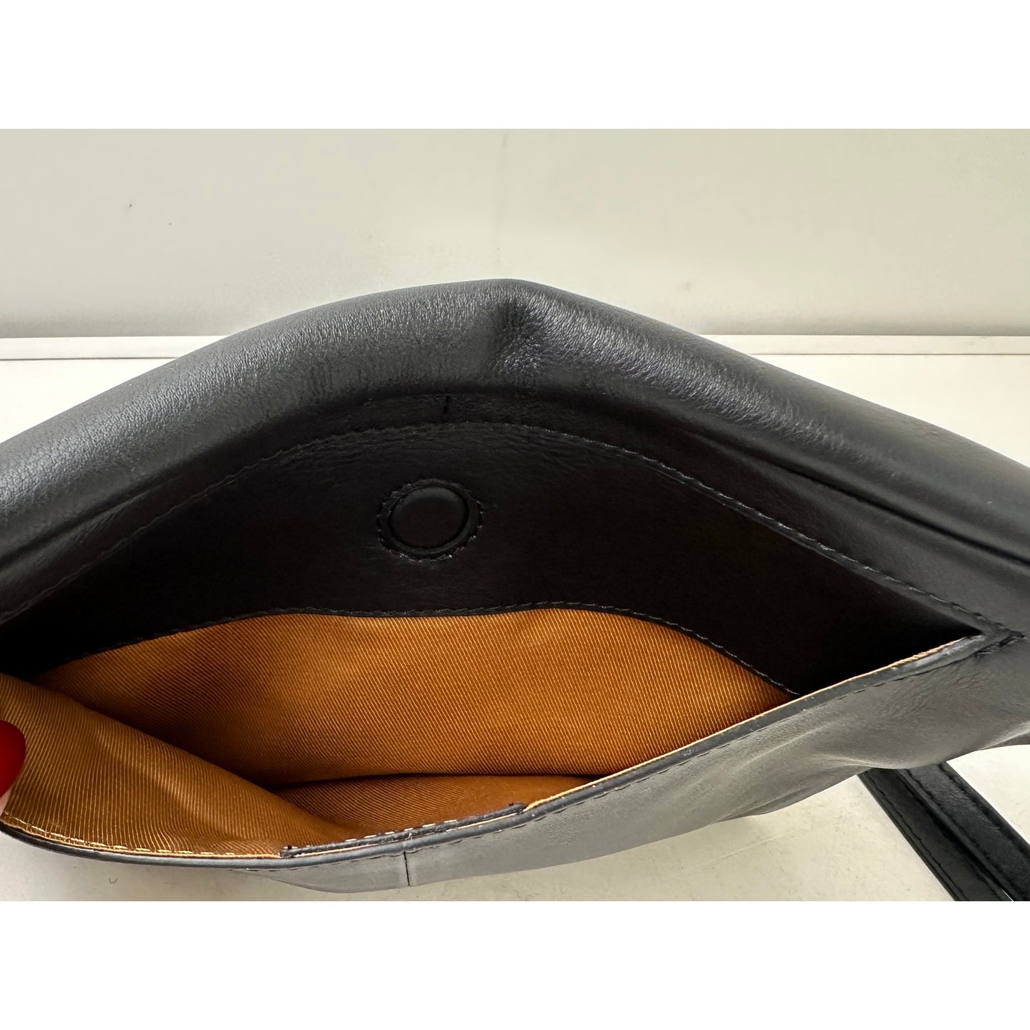 RED Genuine Leather Black Adjustable Body Bag