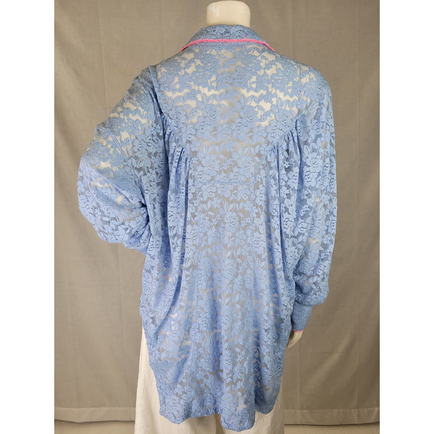 Free People All Day Lace House Shirt Lavender & Pink Women's Sz M