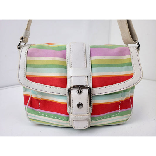 Vintage Y2K Coach Hampton Adjustable Shoulder Bag Multicolor Striped