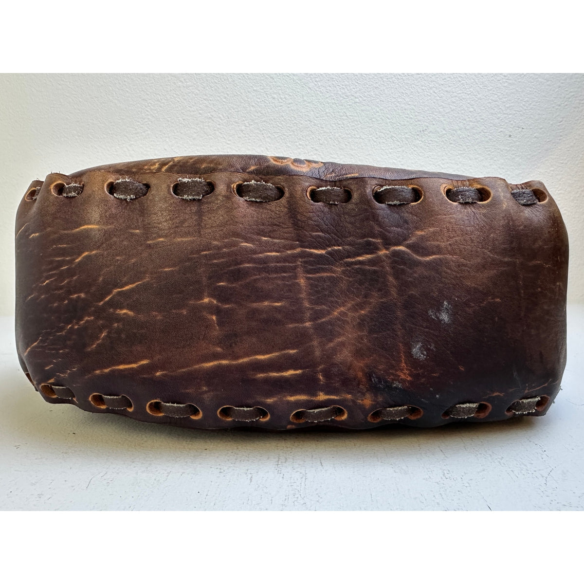 Vintage Mexican Hand-Tooled Floral Leather Crossbody Saddle Bag
